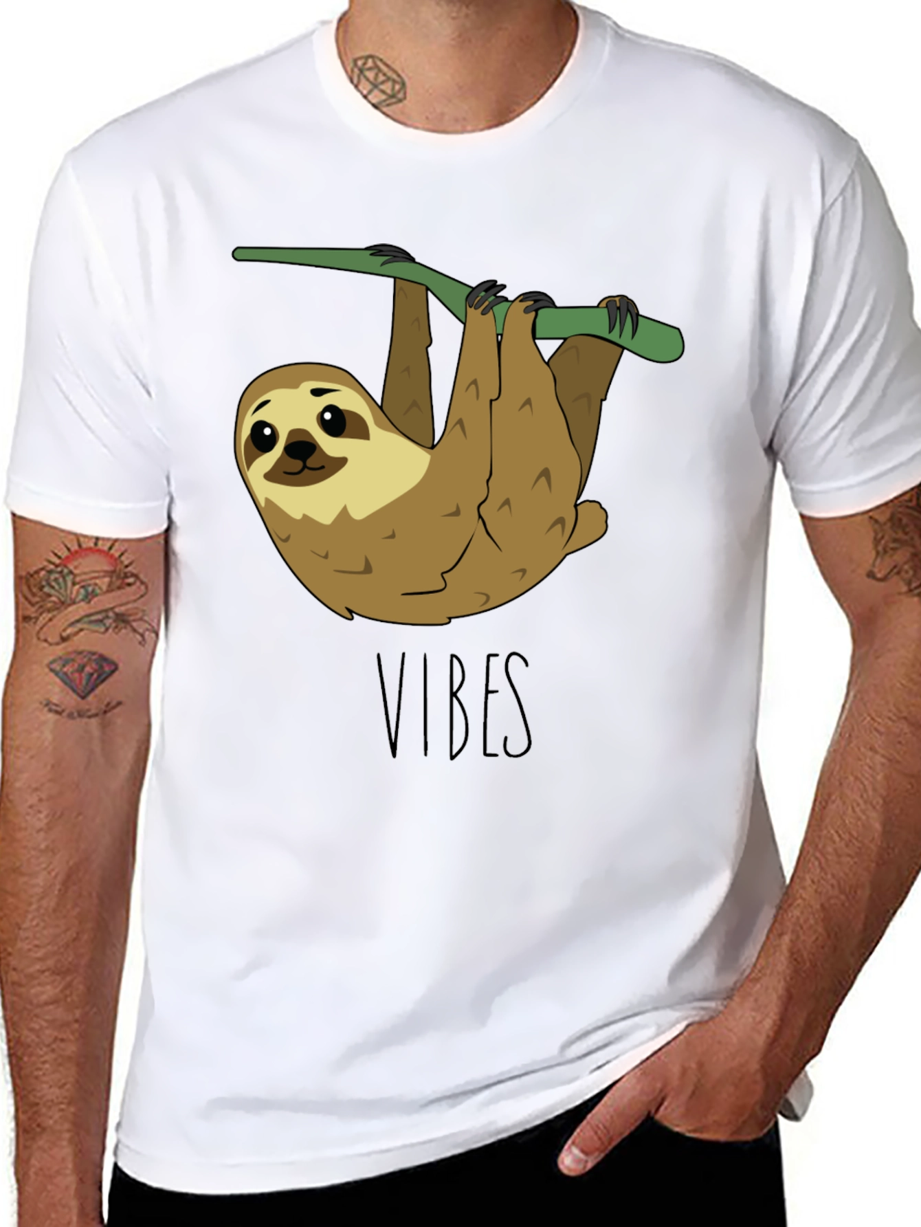 Black Sloth Vibes T-Shirt - Cute Animal Tee view 8