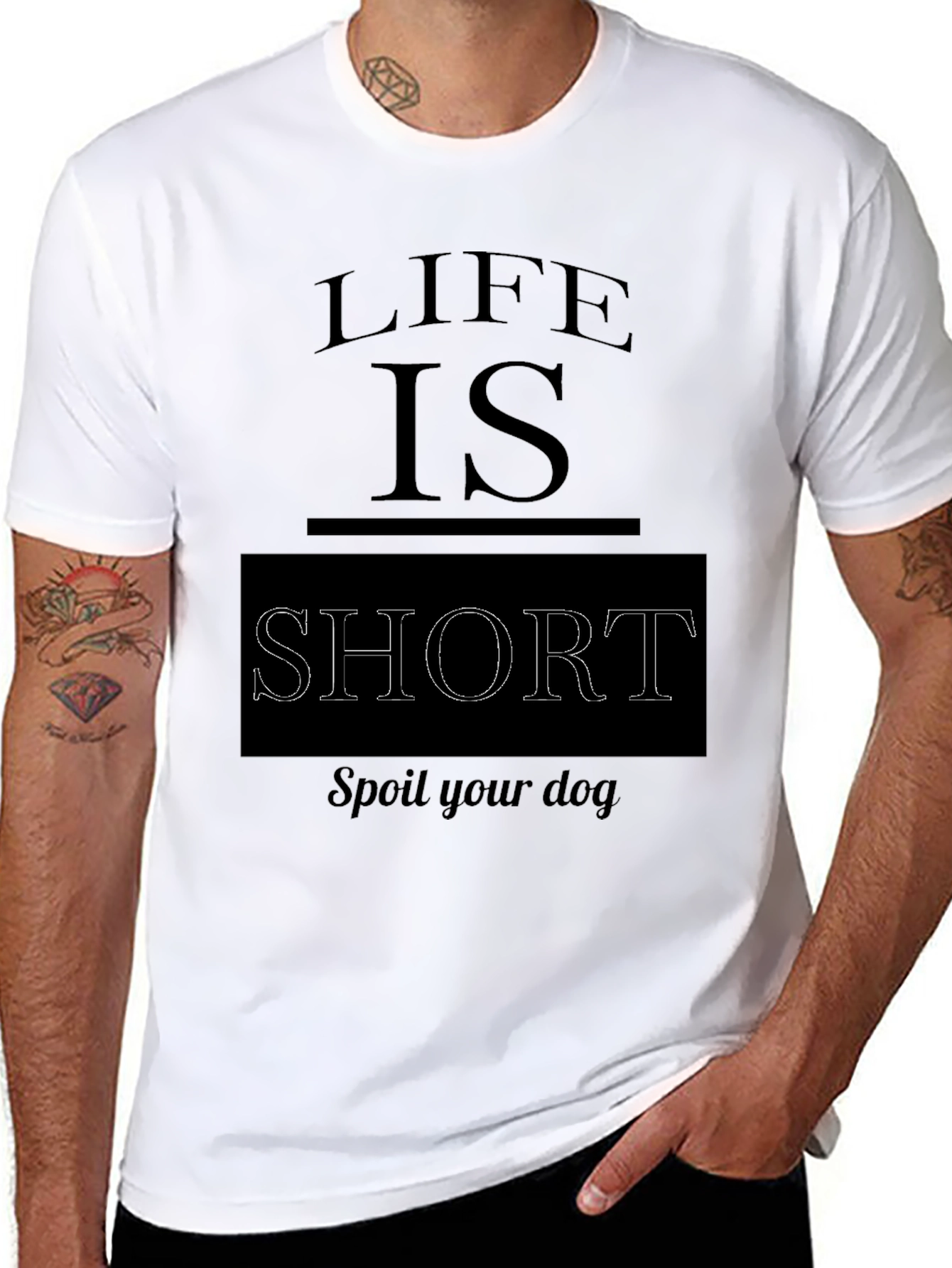 Black Life is Short, Spoil Your Dog Black T-Shirt view 8