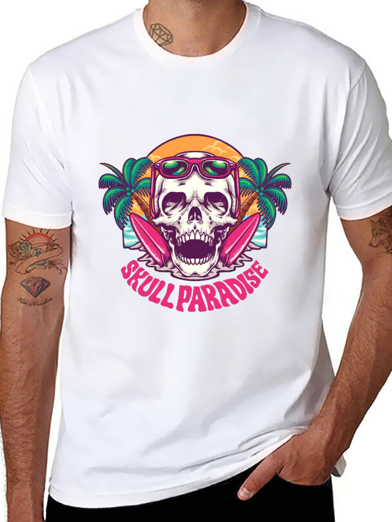 Black Skull Paradise T-Shirt - Beach Vibes view 8