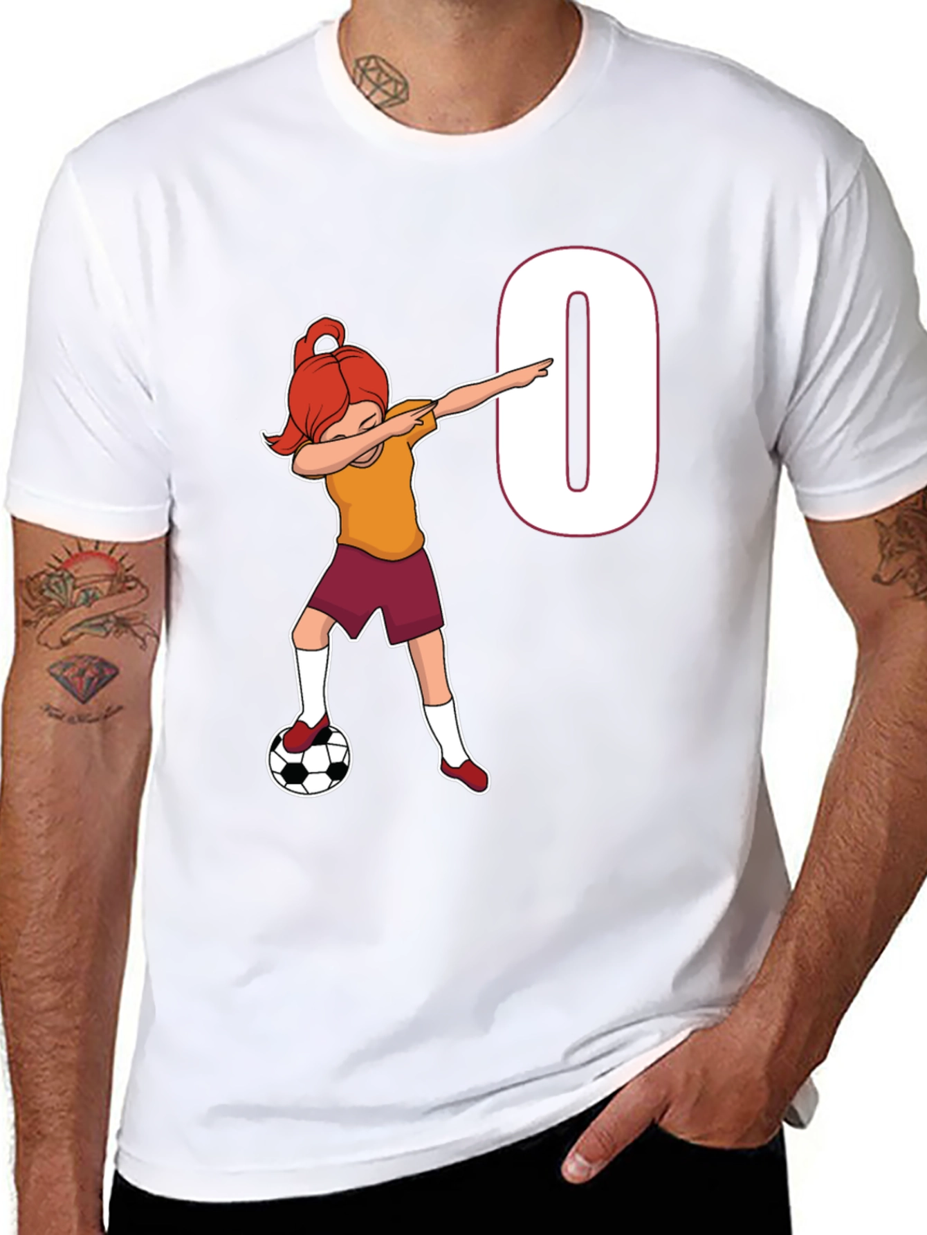 Black Dabbing Soccer Girl Black T-Shirt view 8