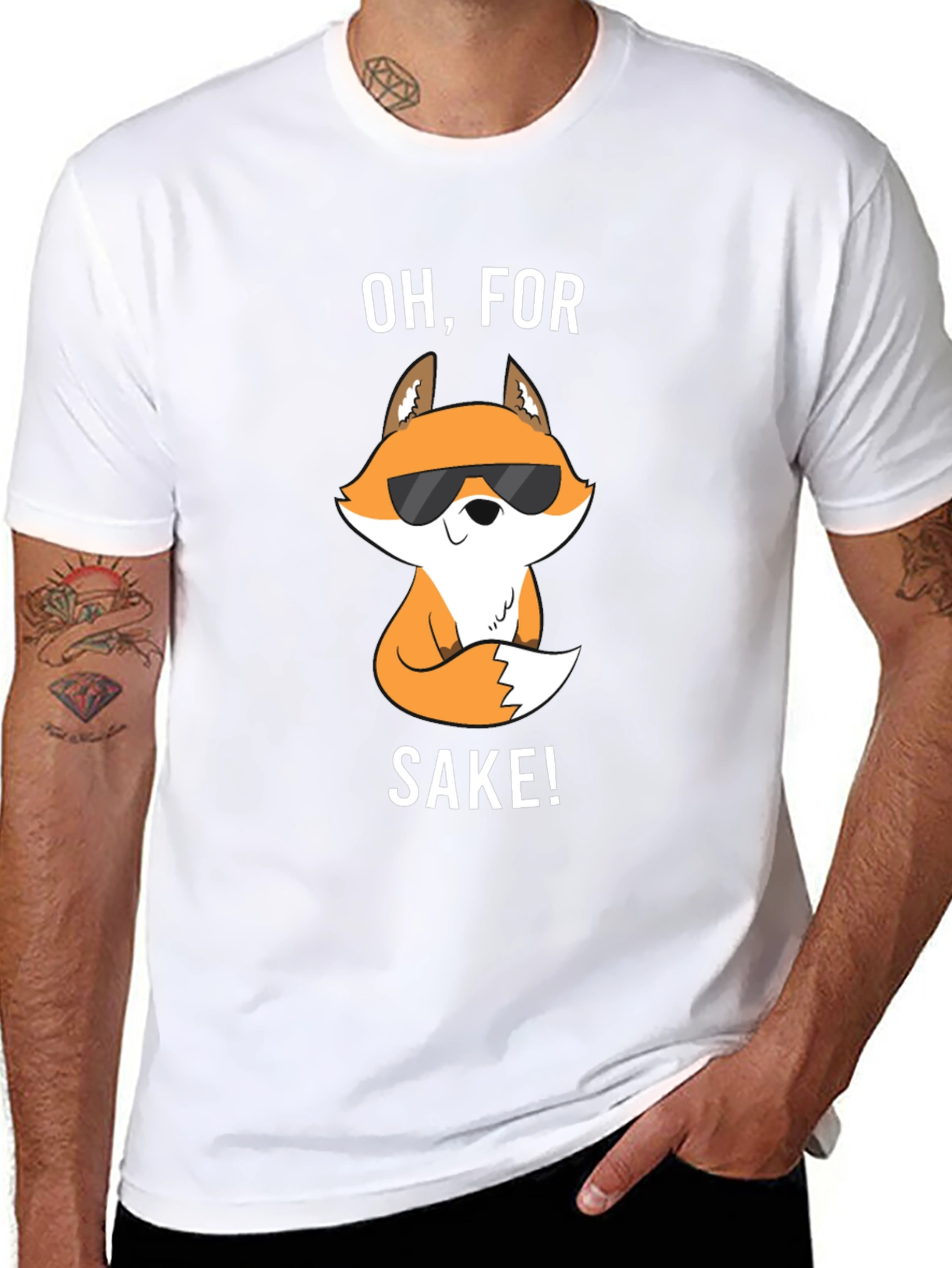 Black Funny Fox T-Shirt - Oh, For Fox Sake! view 8