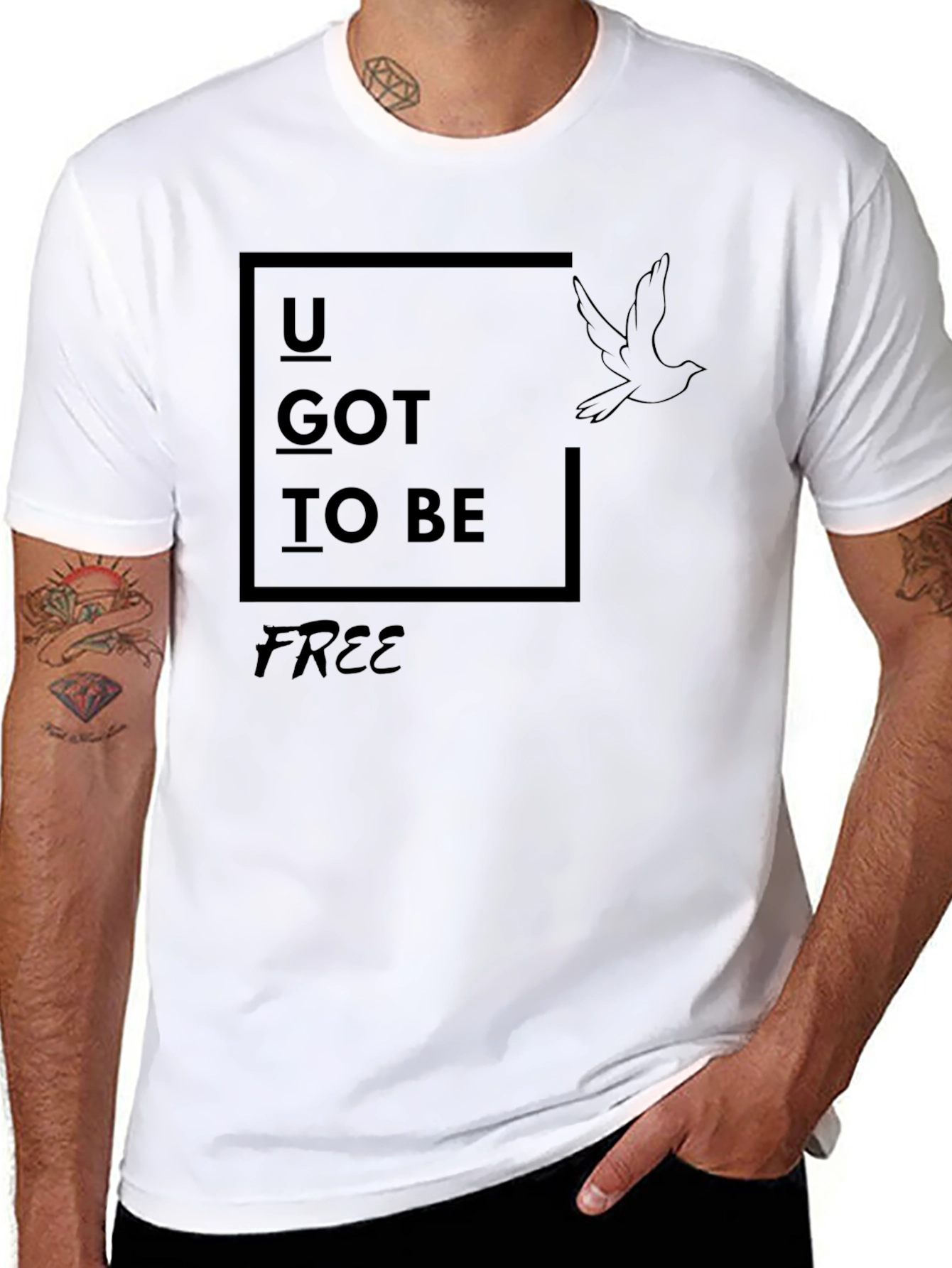 Black U Got To Be Free T-Shirt view 8