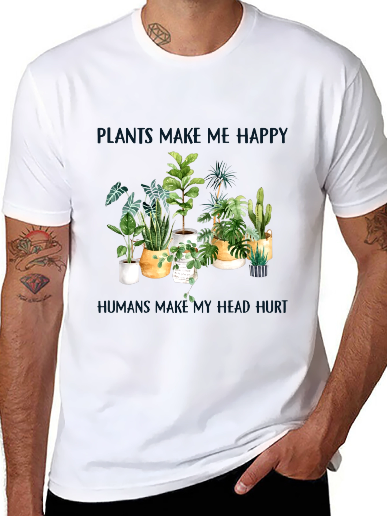 Black Plants Make Me Happy T-Shirt view 8