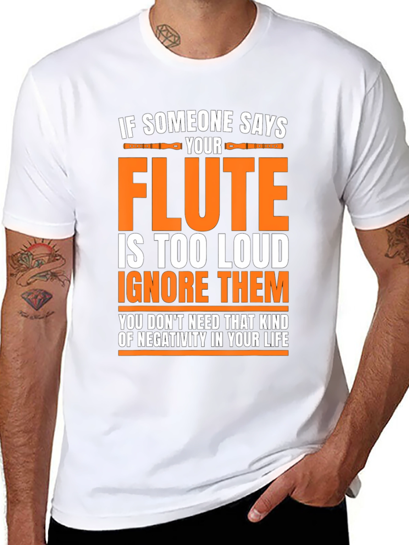 Black Flute Player T-Shirt: If Someone Says Your Flute is Too Loud view 8