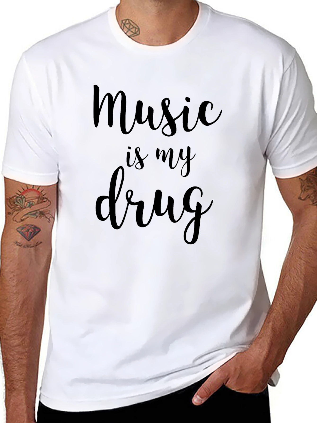 Black Music is My Drug Graphic Tee - Black view 8