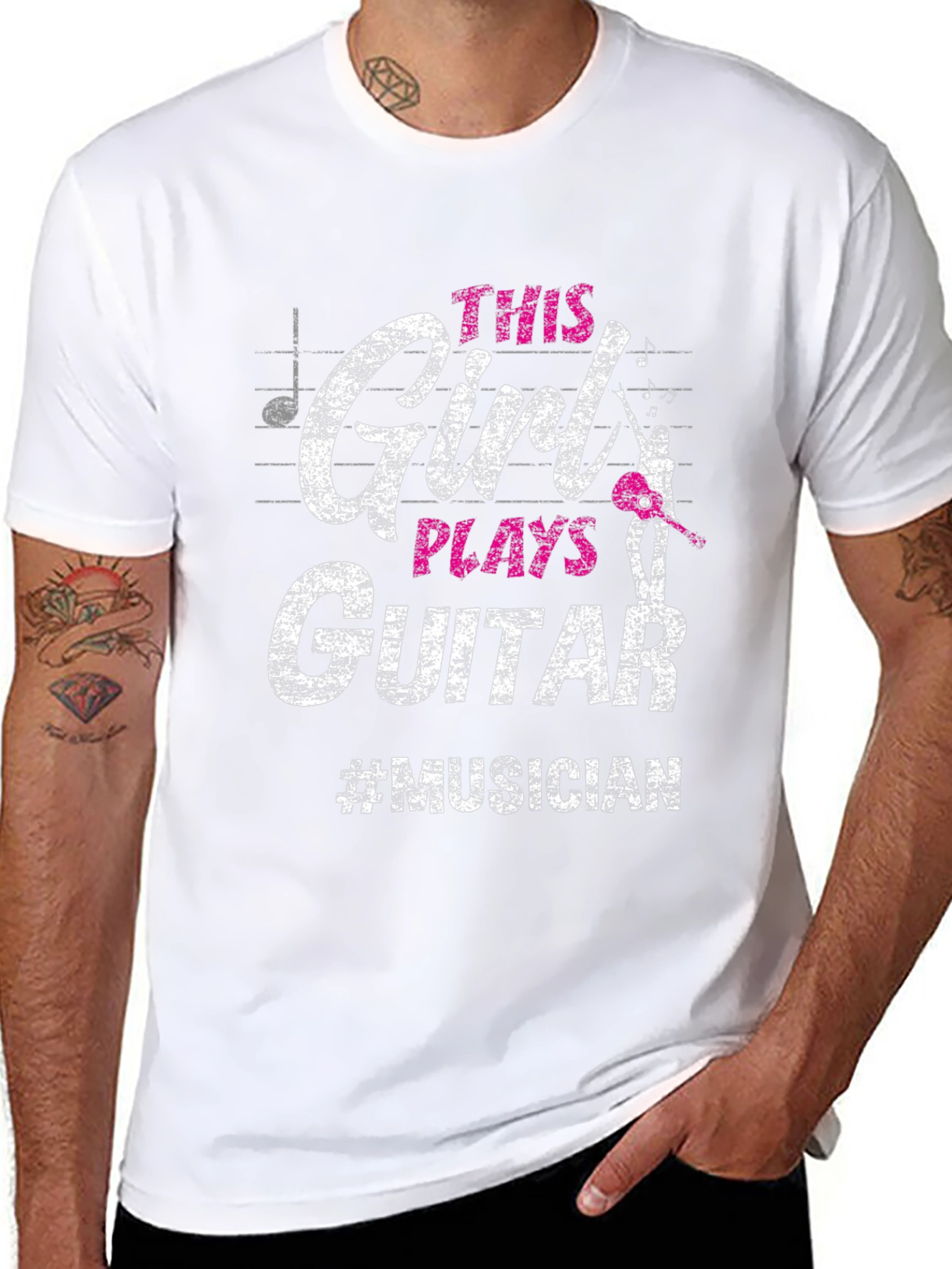 Black This Girl Plays Guitar T-Shirt - Musician Tee view 8
