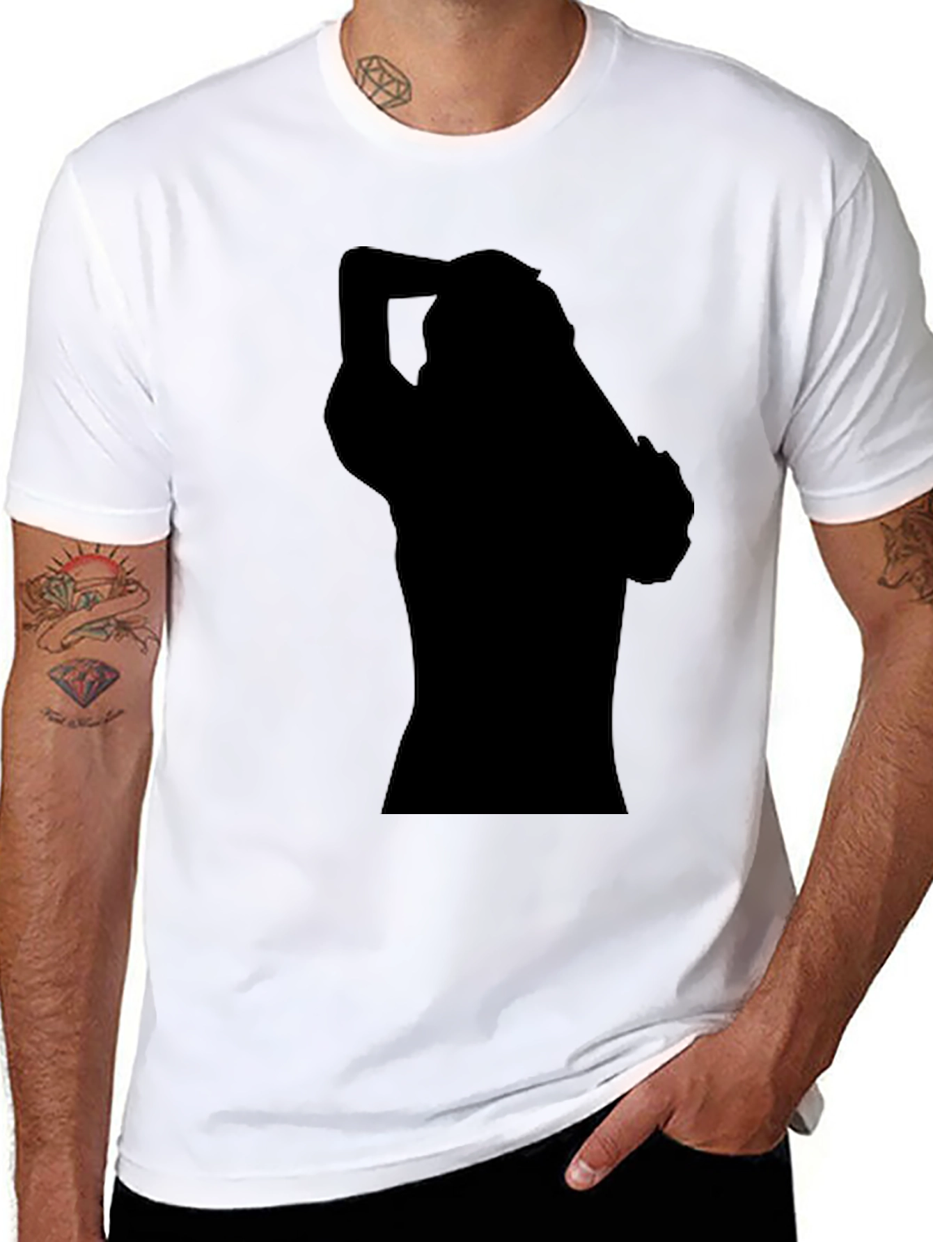 Black Black Silhouette Graphic T-Shirt view 8