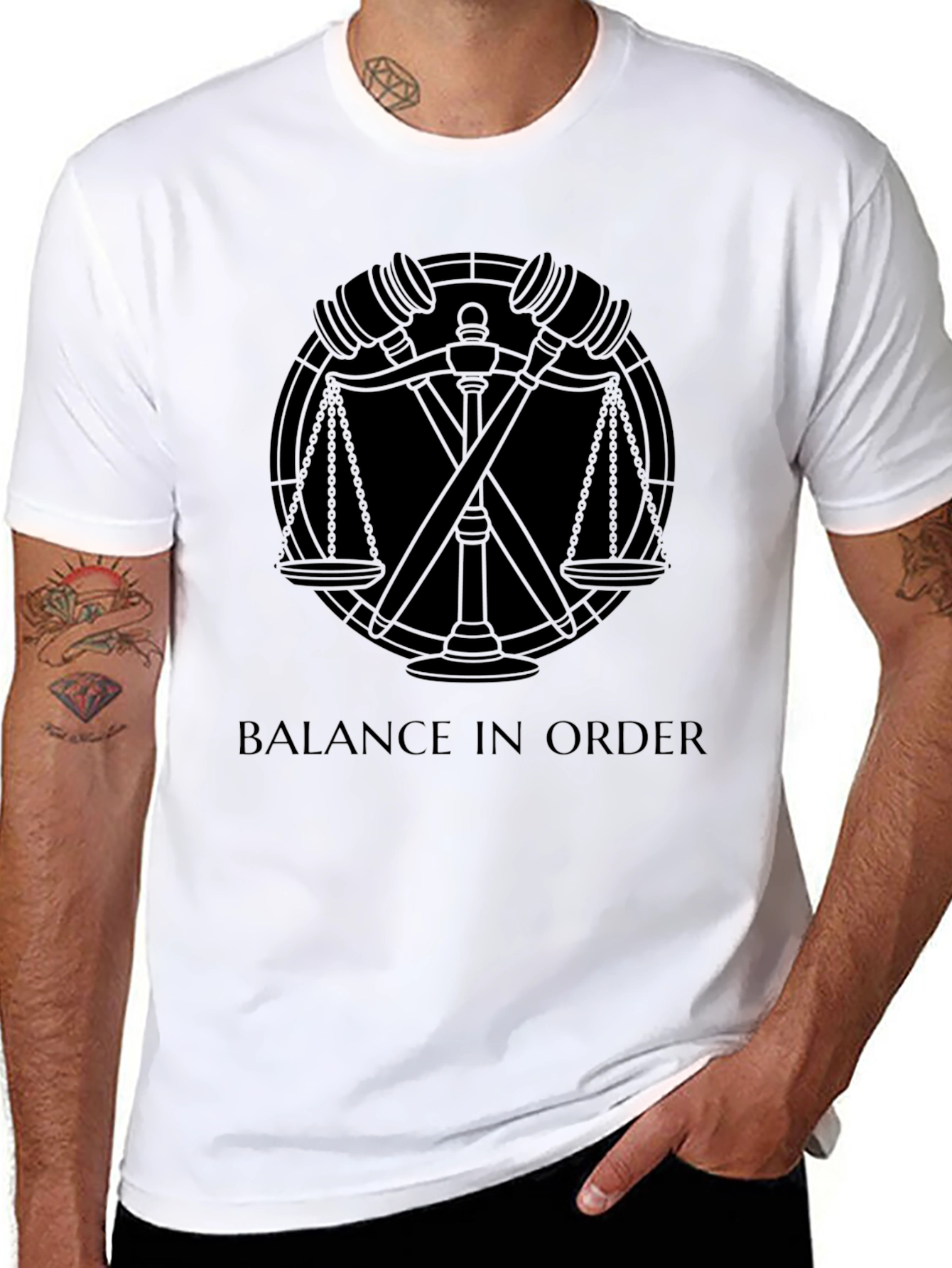 Black Balance in Order Black Graphic Tee view 8