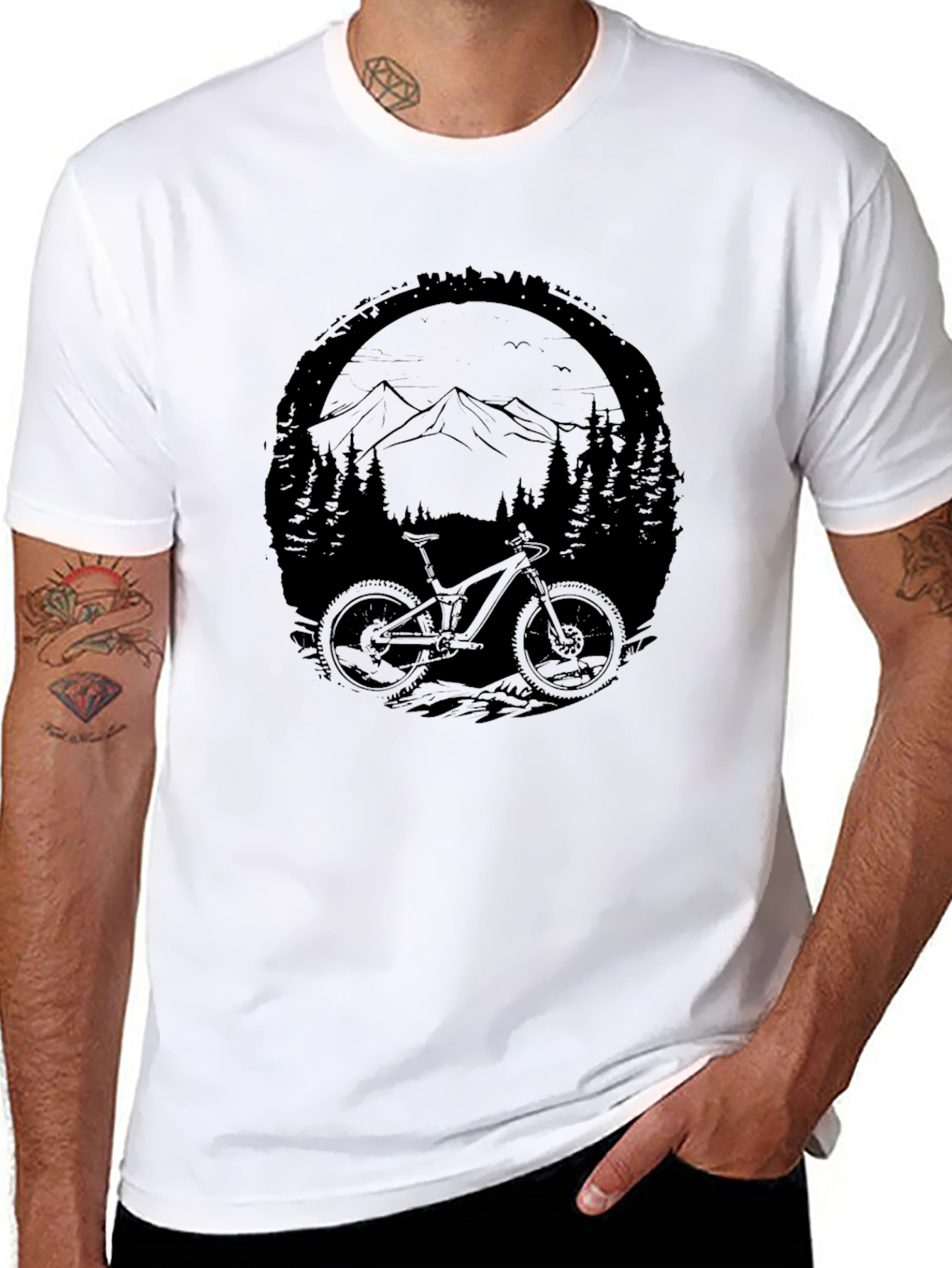 Black Mountain Bike Adventure Graphic Tee - Black view 8