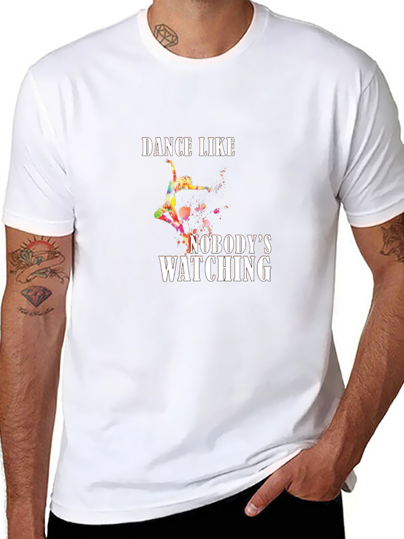 Black Dance Like Nobody's Watching Graphic Tee view 8