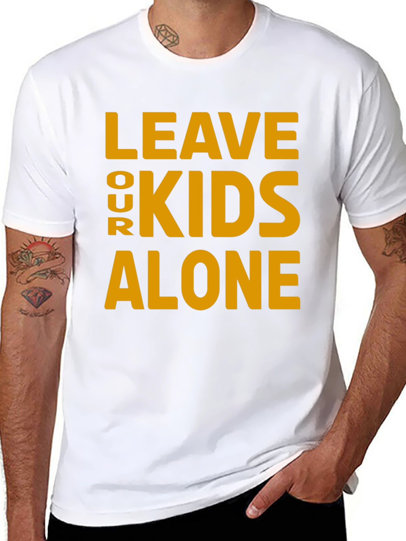 Black Leave Our Kids Alone Graphic Tee view 8