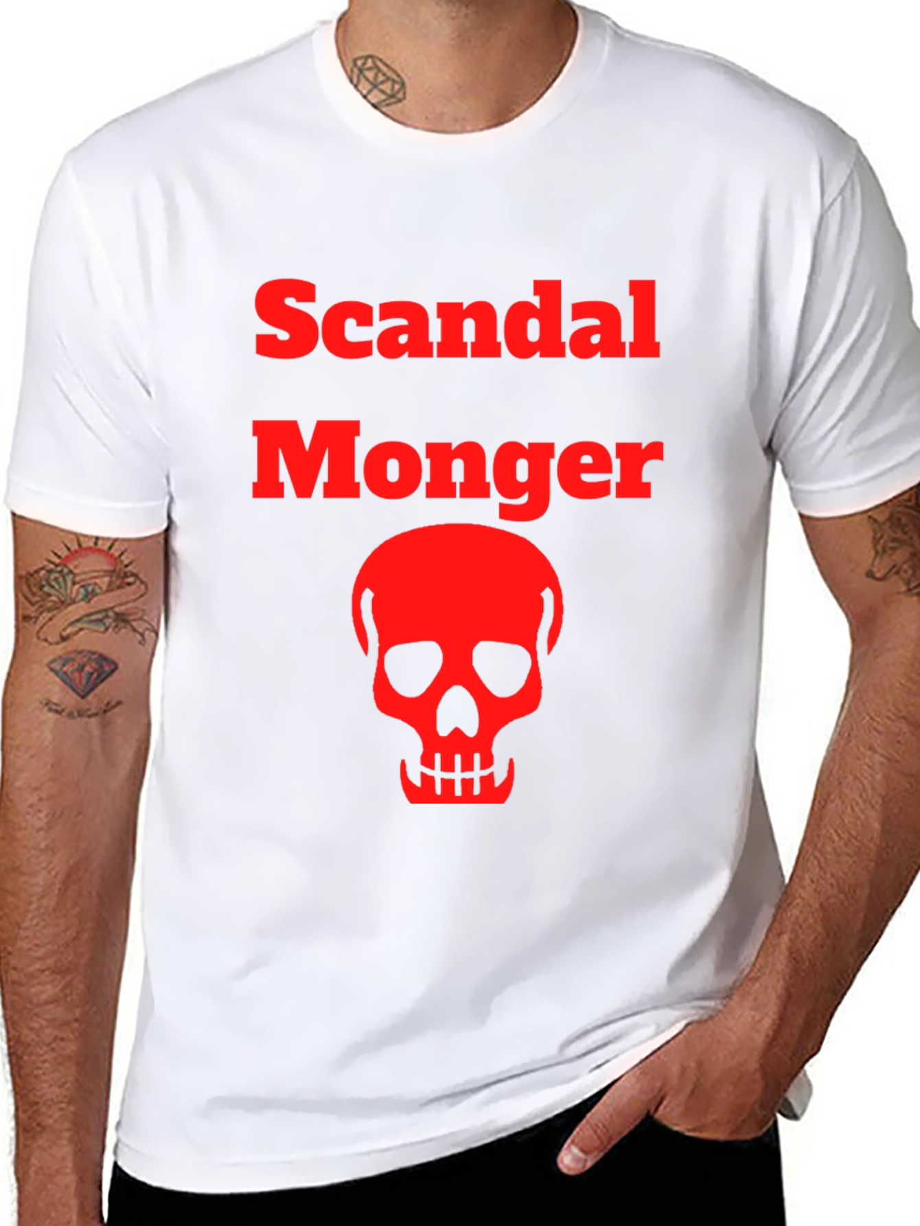 Black Scandal Monger Skull Graphic Tee view 8