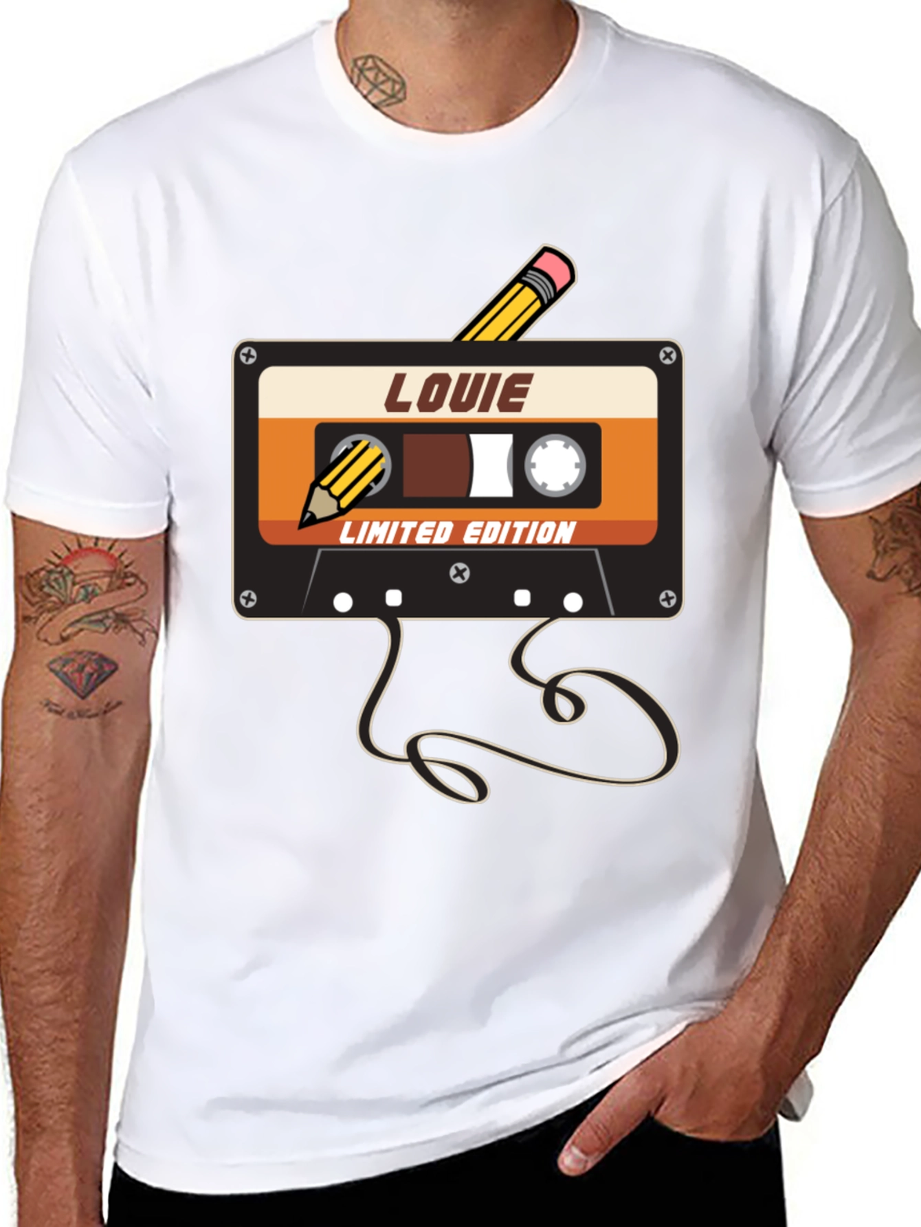 Black Louie Limited Edition Retro Cassette Tape Graphic Tee view 8
