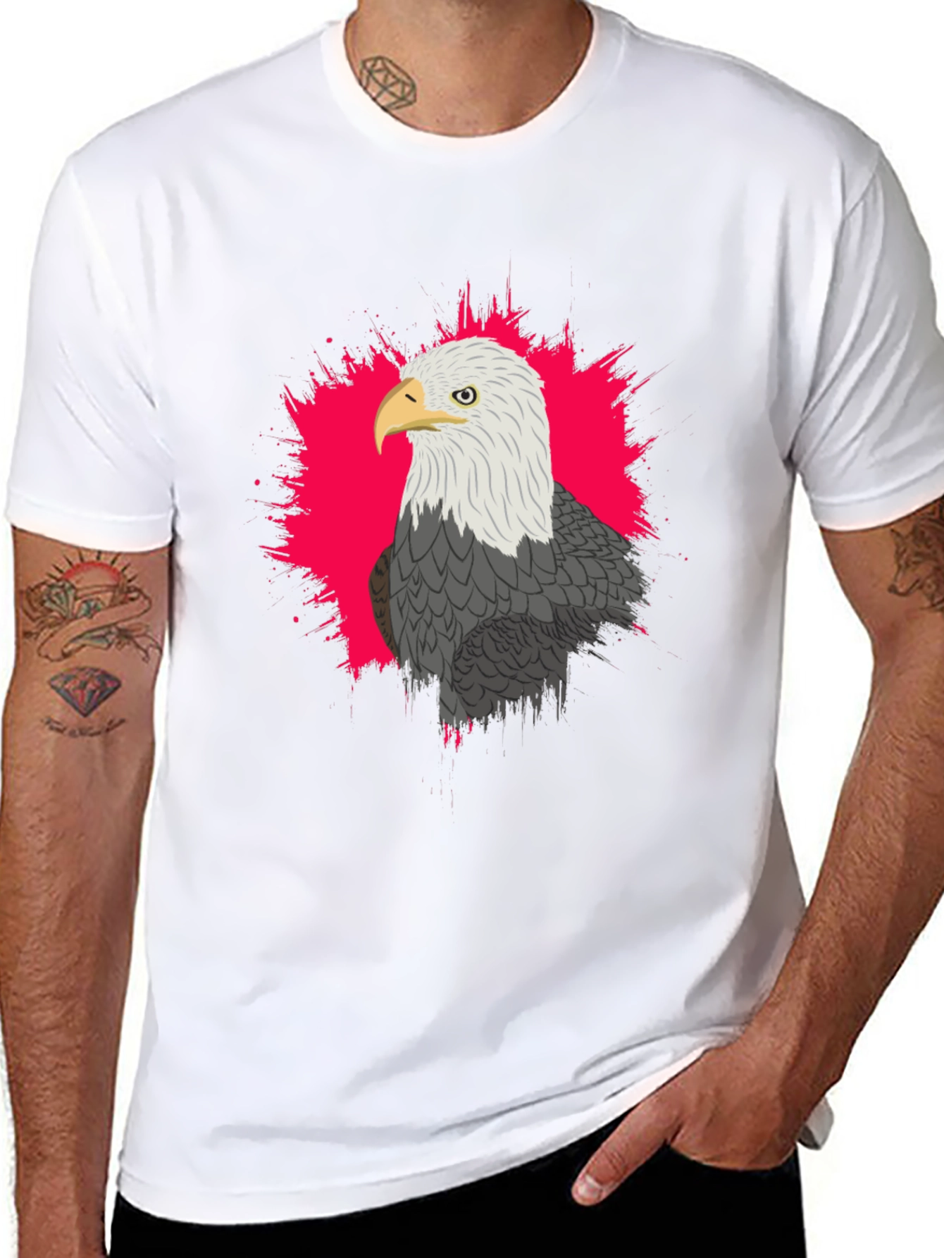Black Eagle Graphic Tee - Black Cotton Blend view 8