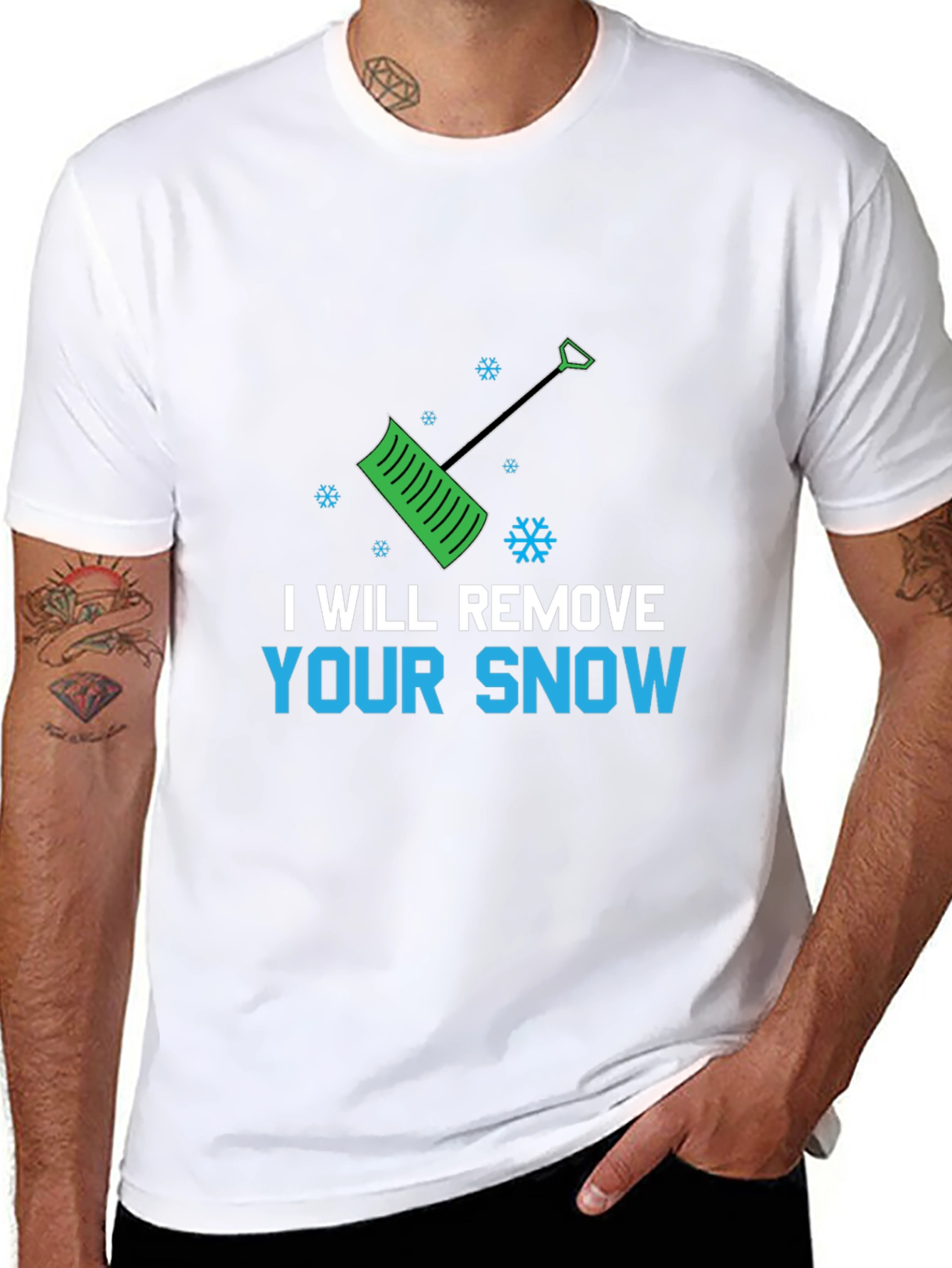 Black I Will Remove Your Snow Graphic Tee view 8