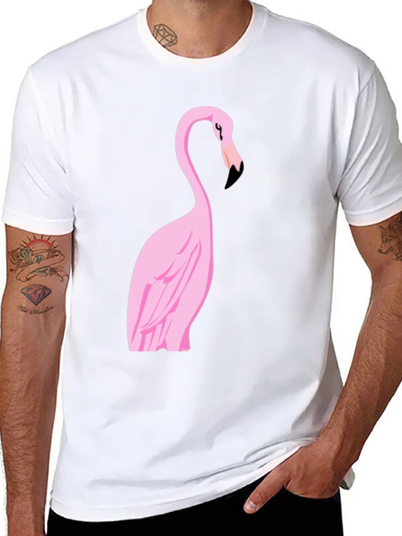 Black Flamingo Graphic Tee - Stylish Black Cotton Shirt view 8