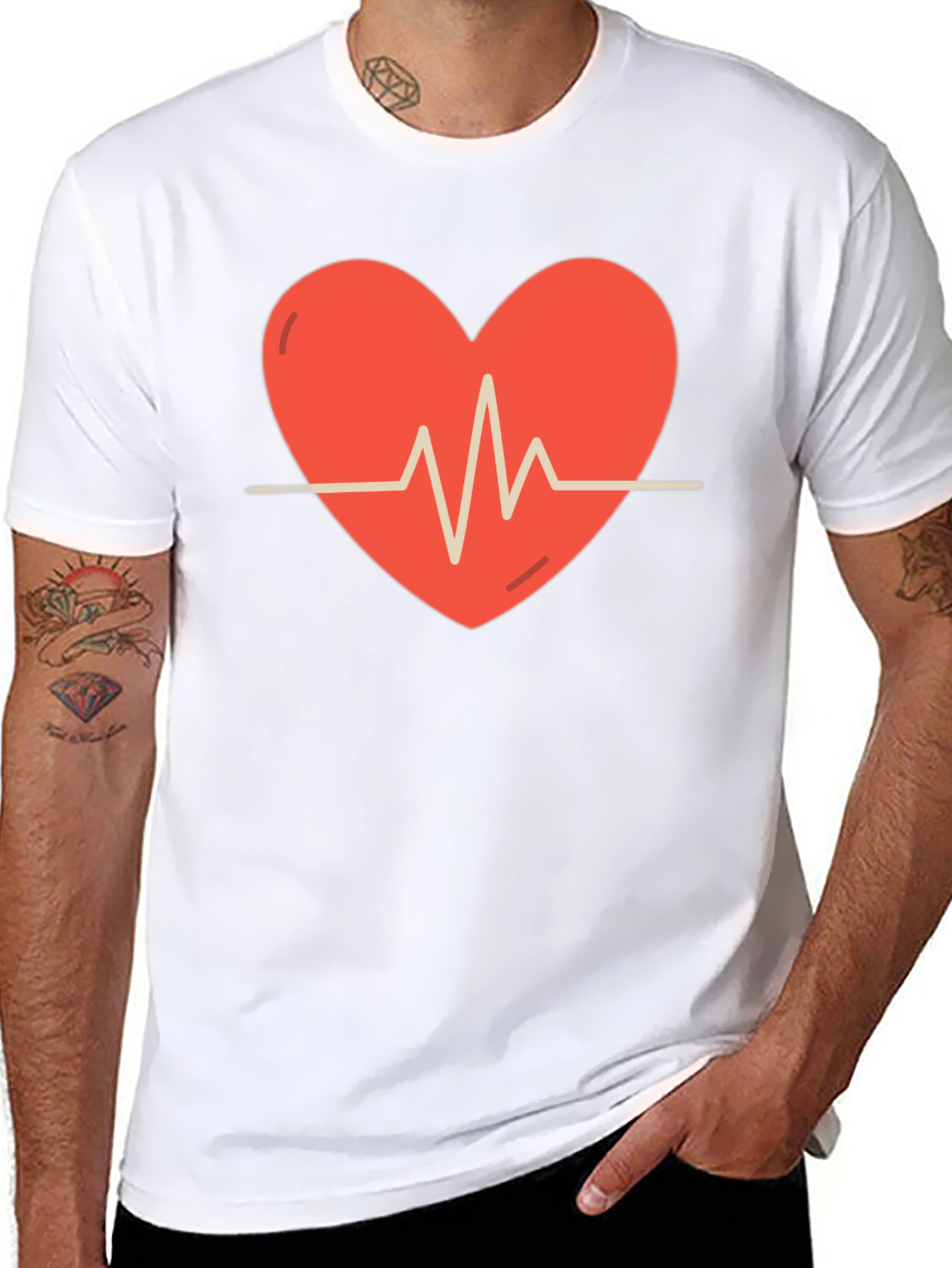 Black Heartbeat Graphic Tee - Stylish Comfort view 8