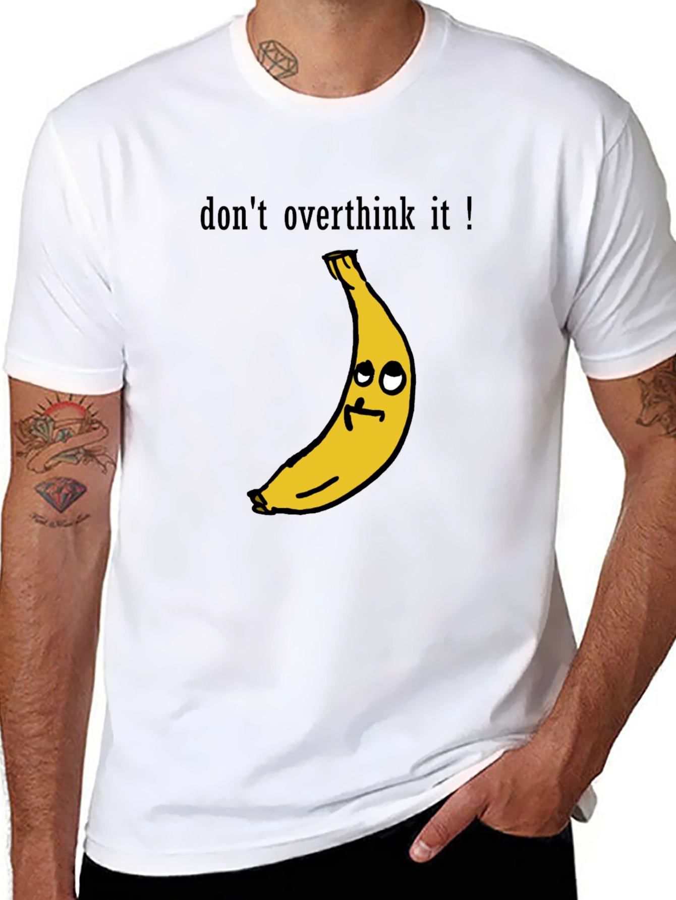 Black Funny Banana Graphic Tee - Don't Overthink It T-Shirt view 8