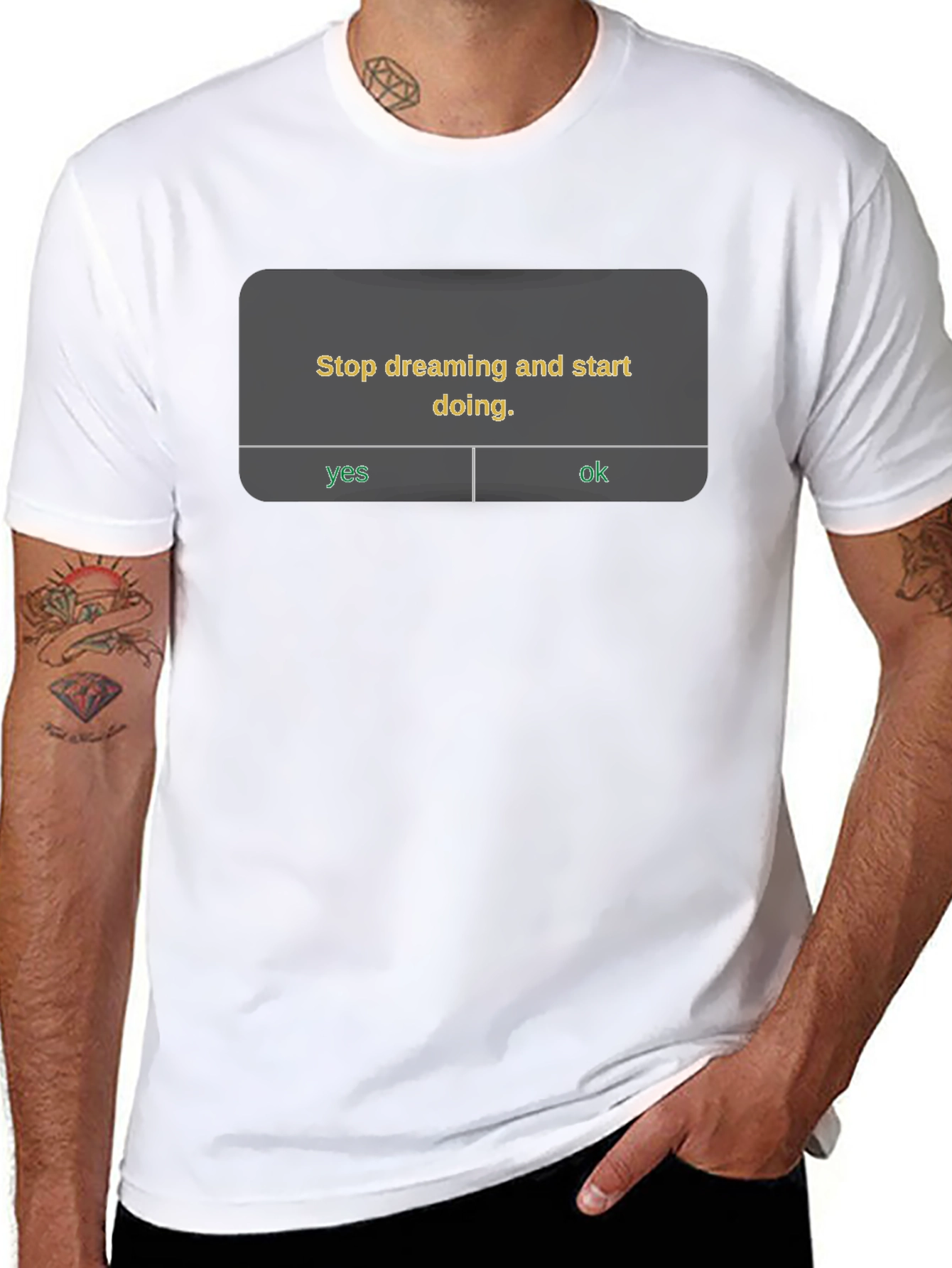 Black Stop Dreaming Start Doing T-Shirt - Motivational Tee view 8