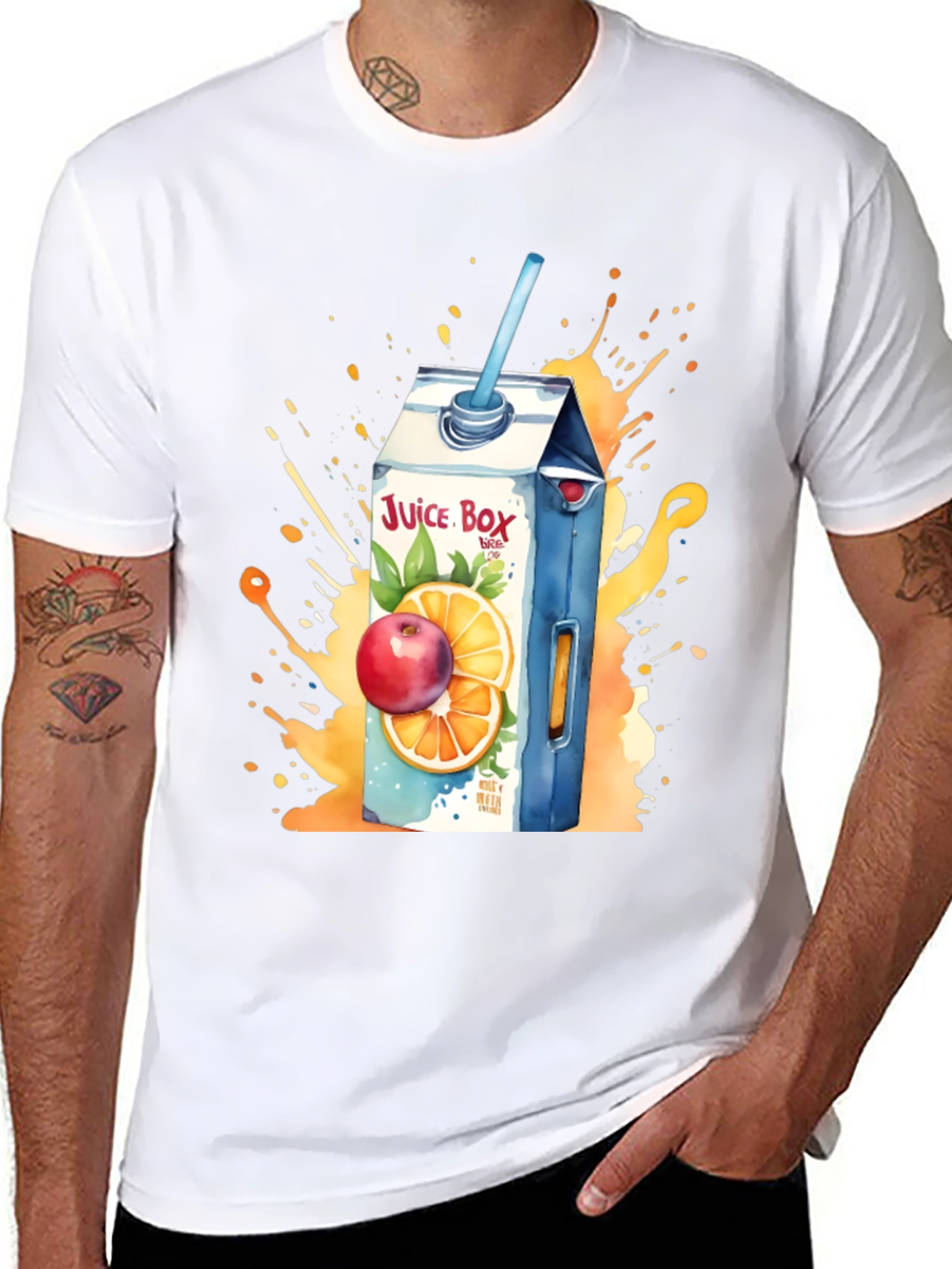 Black Juice Box T-Shirt: Fruit Splash Design view 8