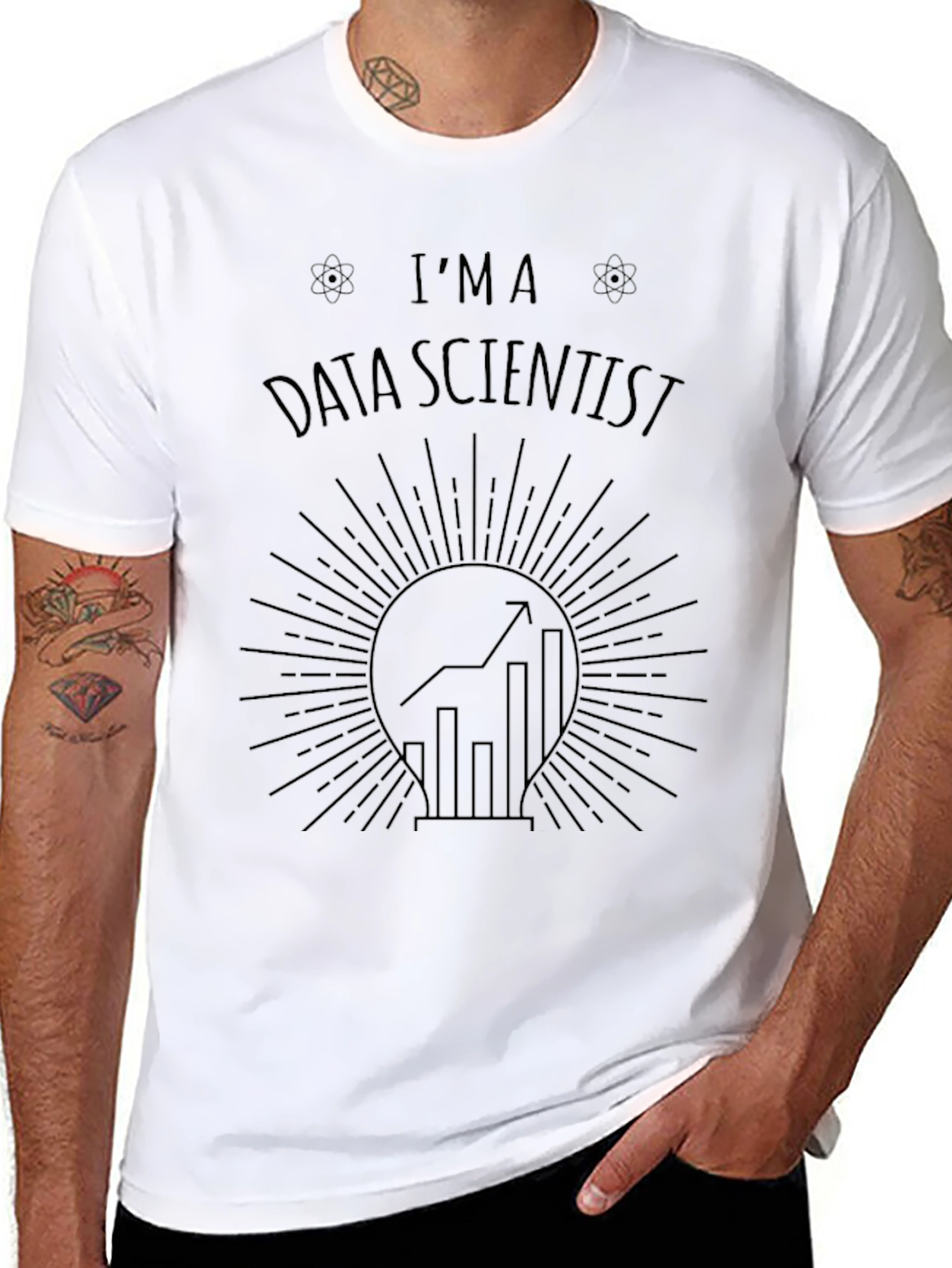 Black Data Scientist Graphic Tee - Black Crew Neck view 8