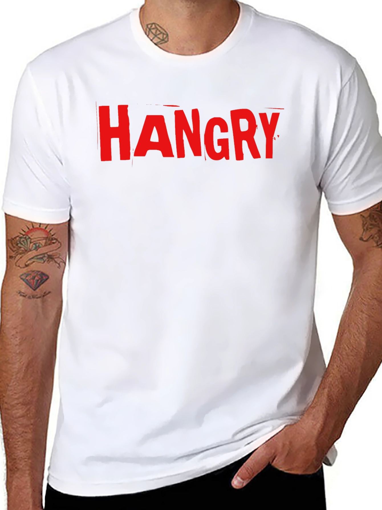 Black Hangry Graphic T-Shirt - Funny Foodie Tee view 8