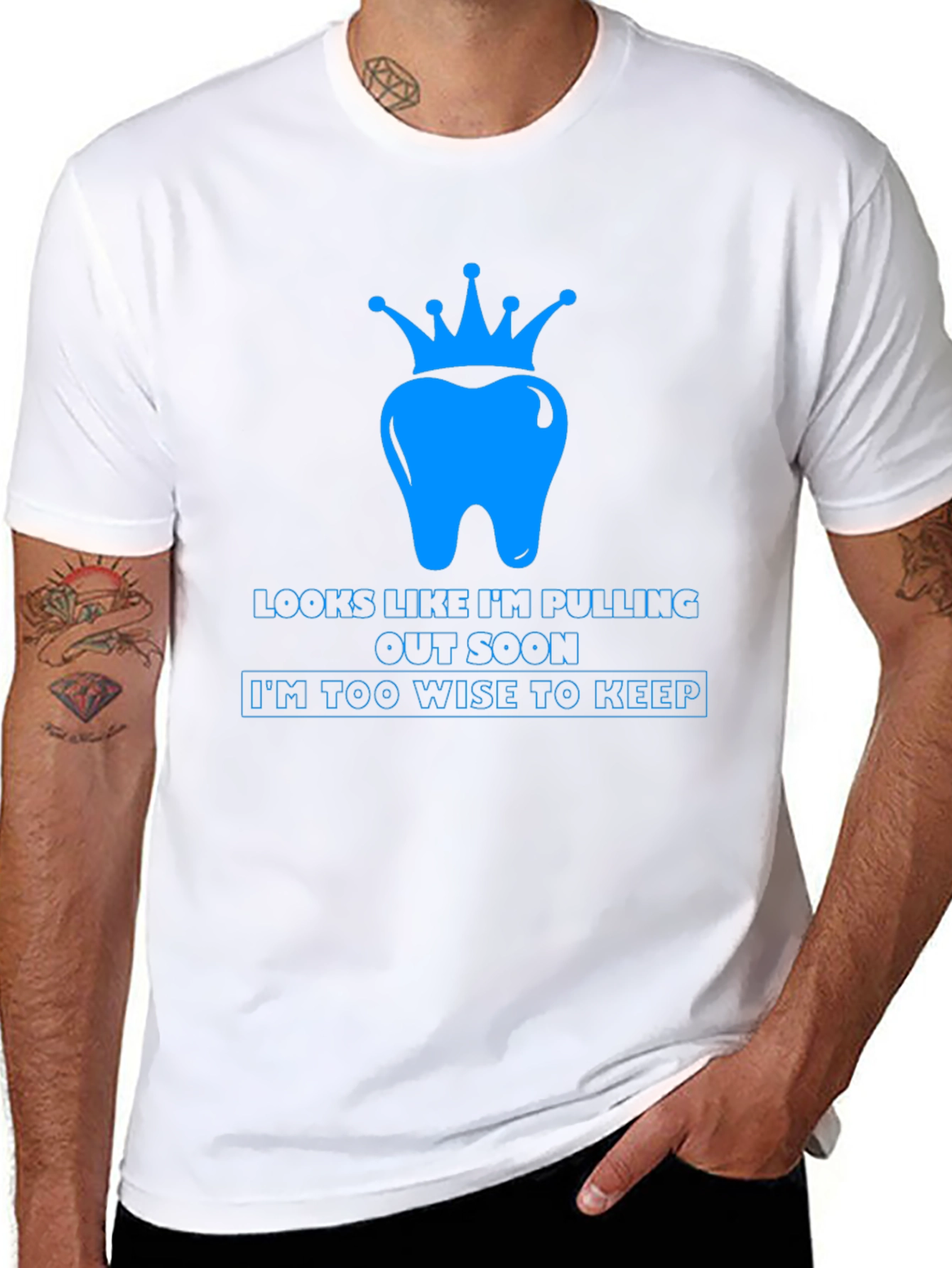 Black Wisdom Tooth Crown T-Shirt - Funny Dental Tee view 8