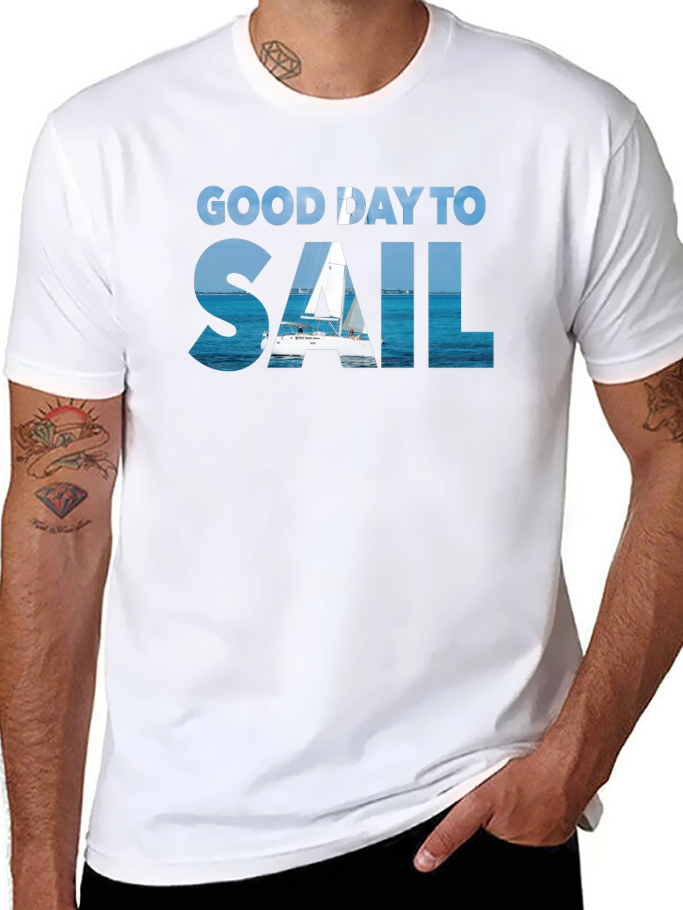 Black Good Day to Sail Graphic Tee - Soft Cotton view 8