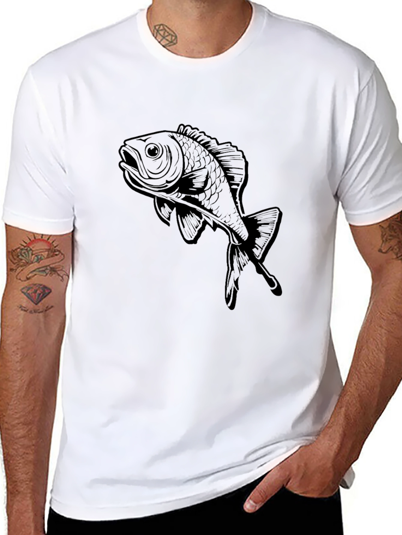 Black Black Fish Graphic Tee - Stylish Casual Wear view 8
