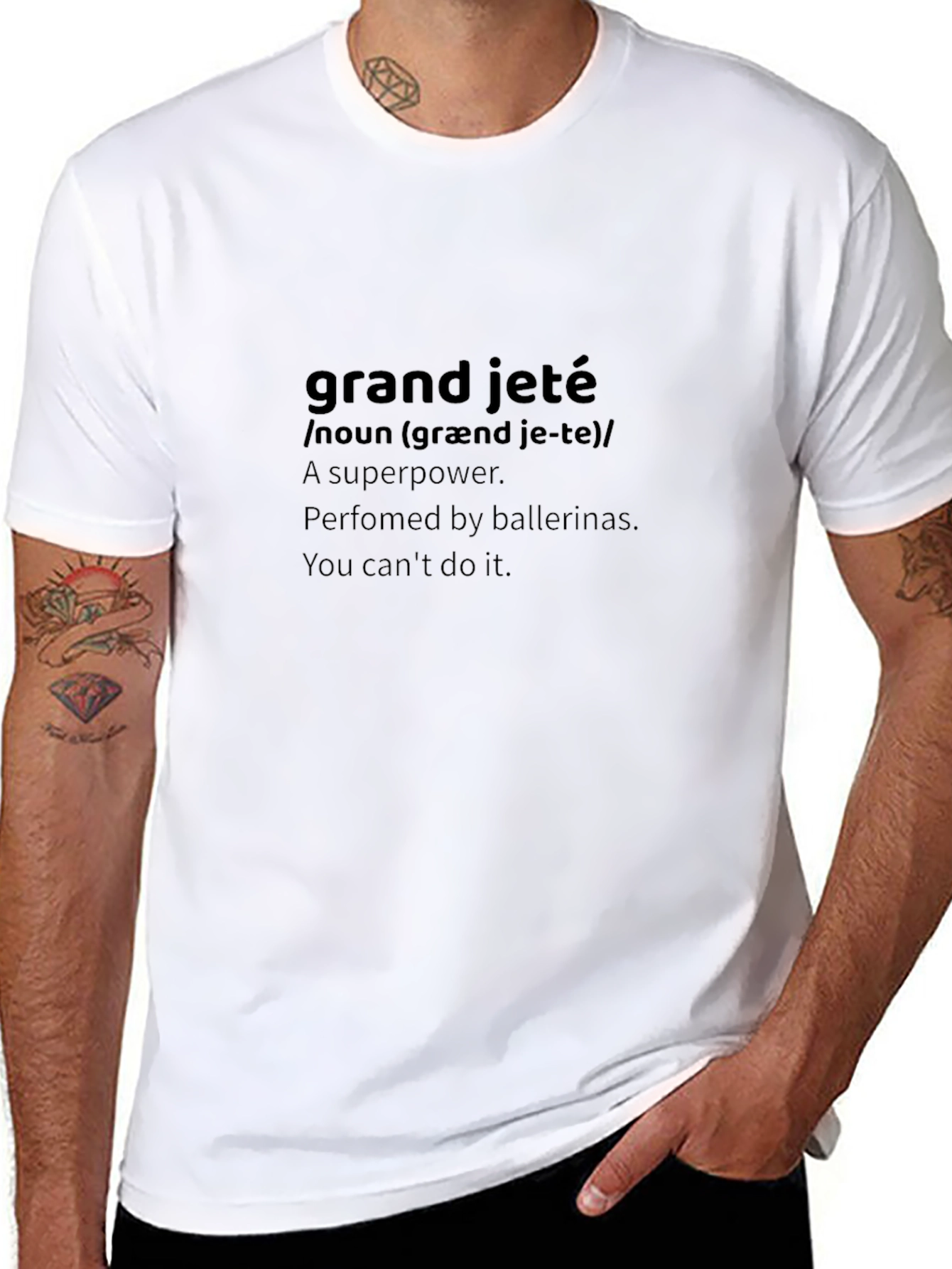 Black Grand Jeté Ballerina T-Shirt - Superpower Definition view 8