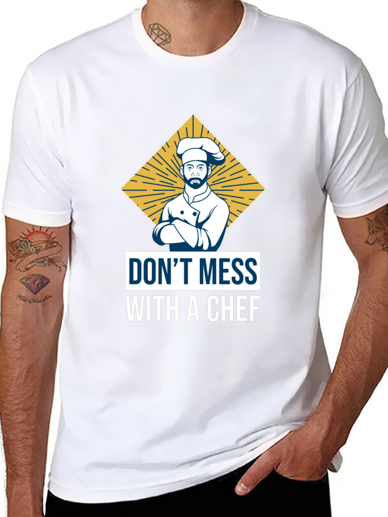 Black Don't Mess with a Chef T-Shirt view 8