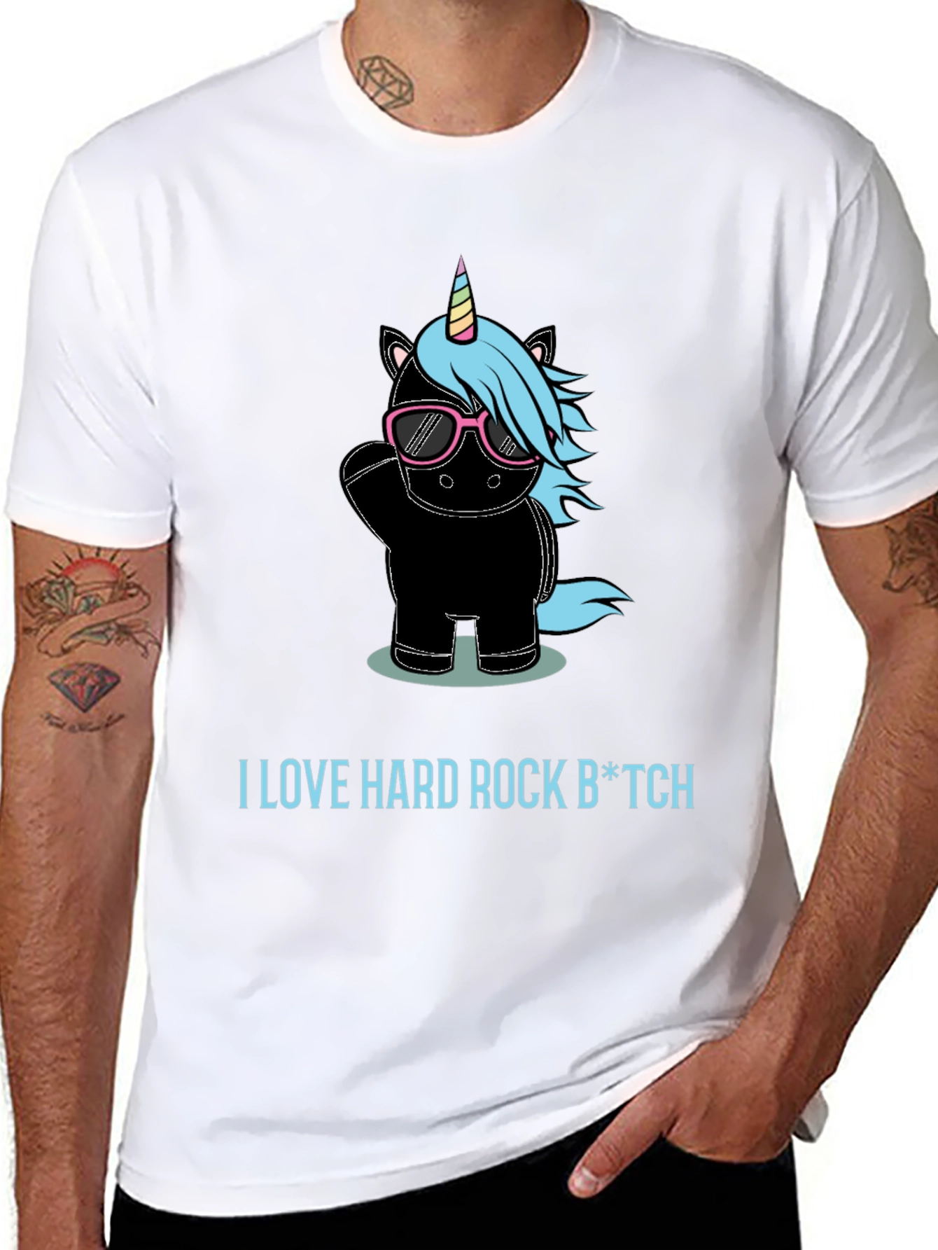 Black Hard Rock Unicorn Graphic T-Shirt view 8