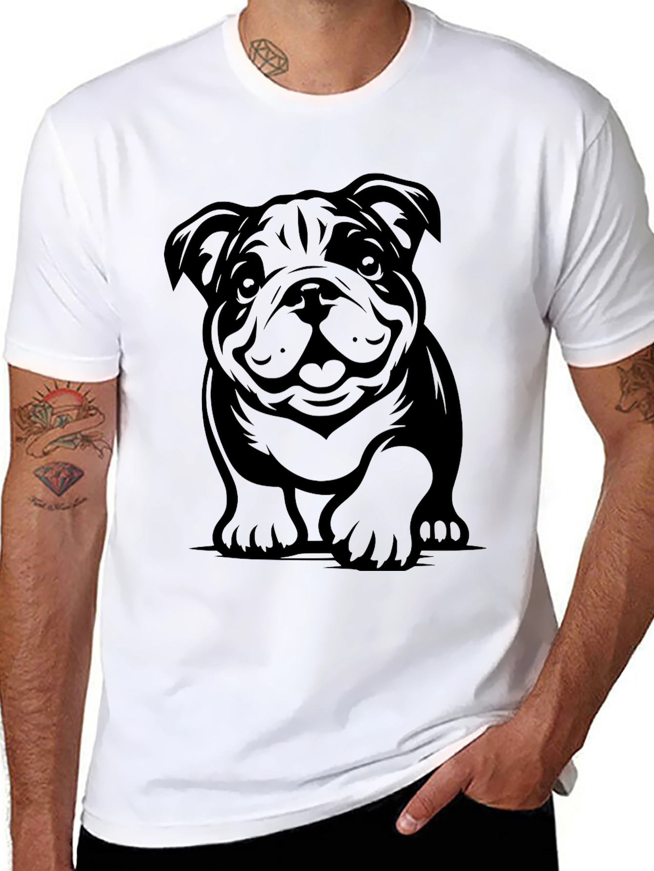 Black Bulldog Graphic T-Shirt view 8