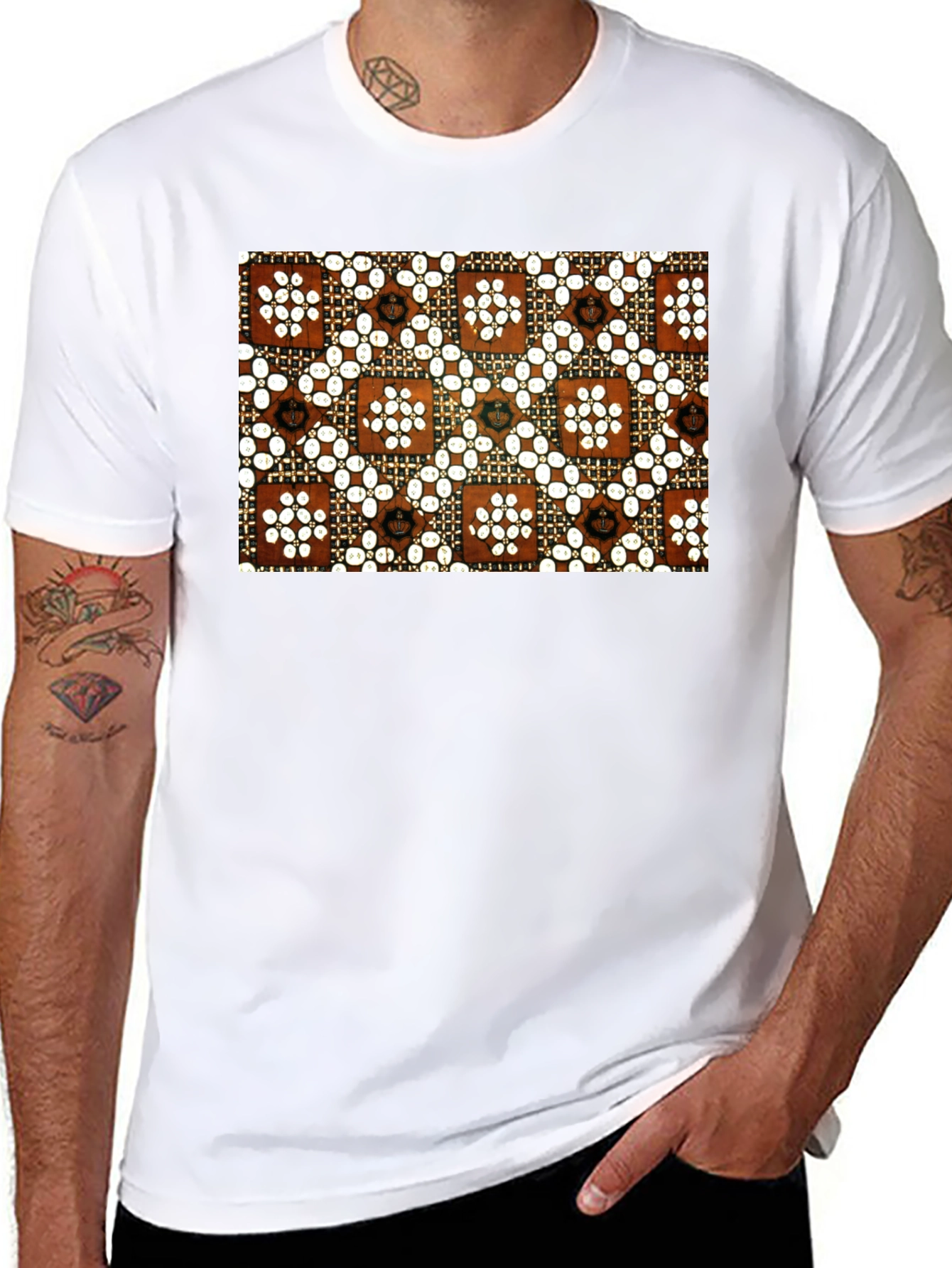 Black Patterned T-Shirt - Stylish & Unique Design view 8