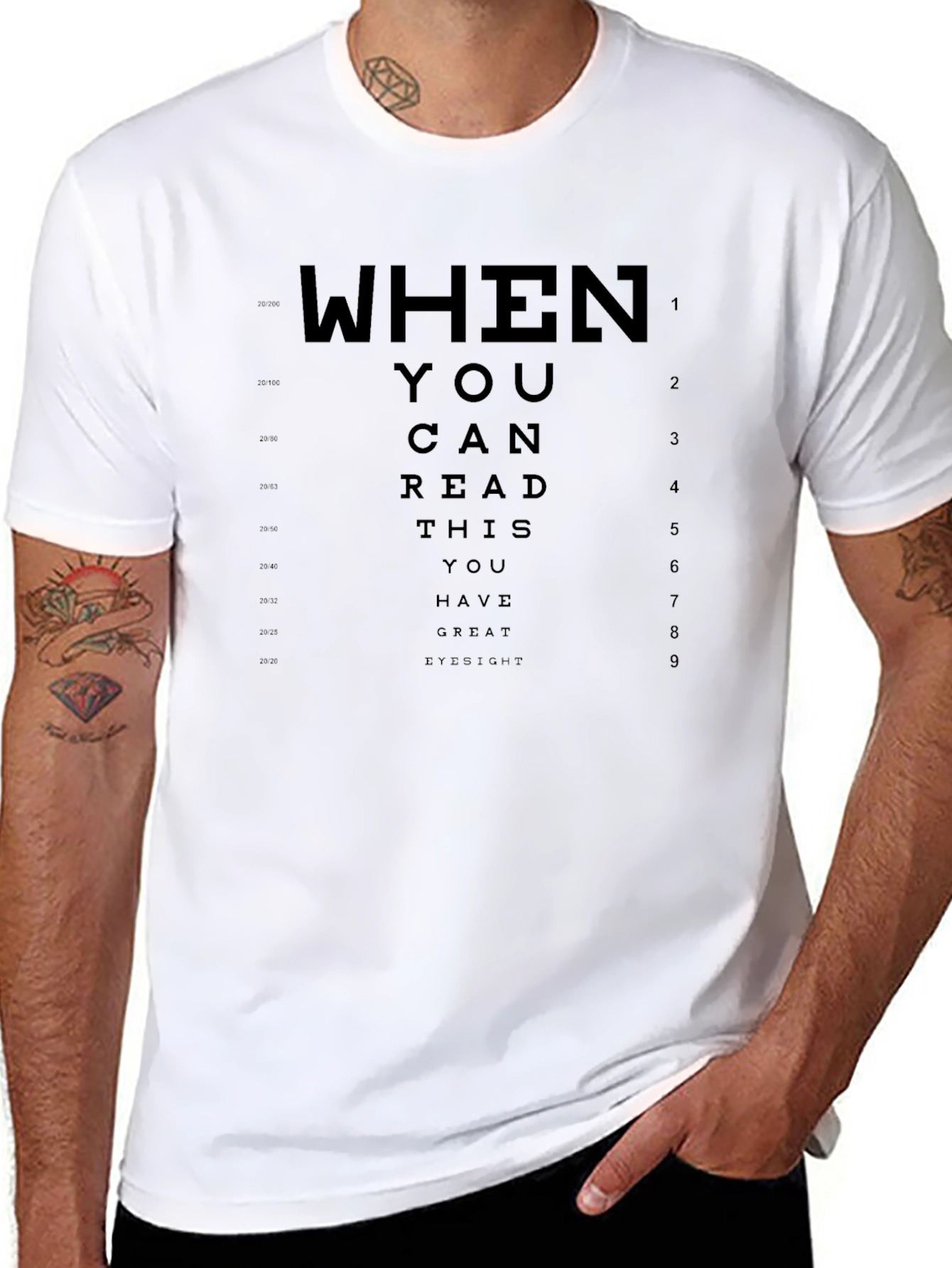 Black Great Eyesight T-Shirt - Funny Eye Chart Tee view 8