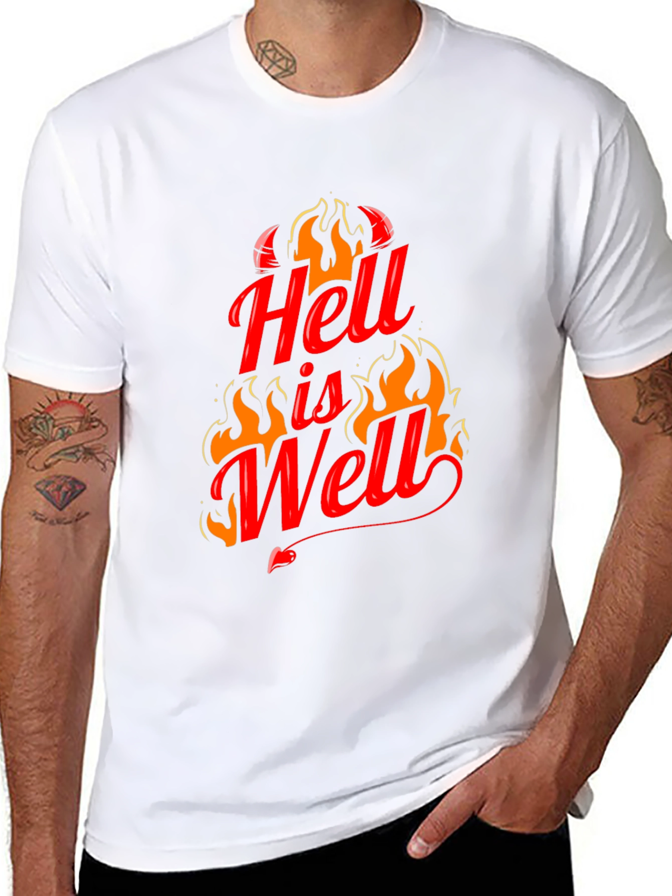 Black Hell is Well Graphic T-Shirt - Black view 8