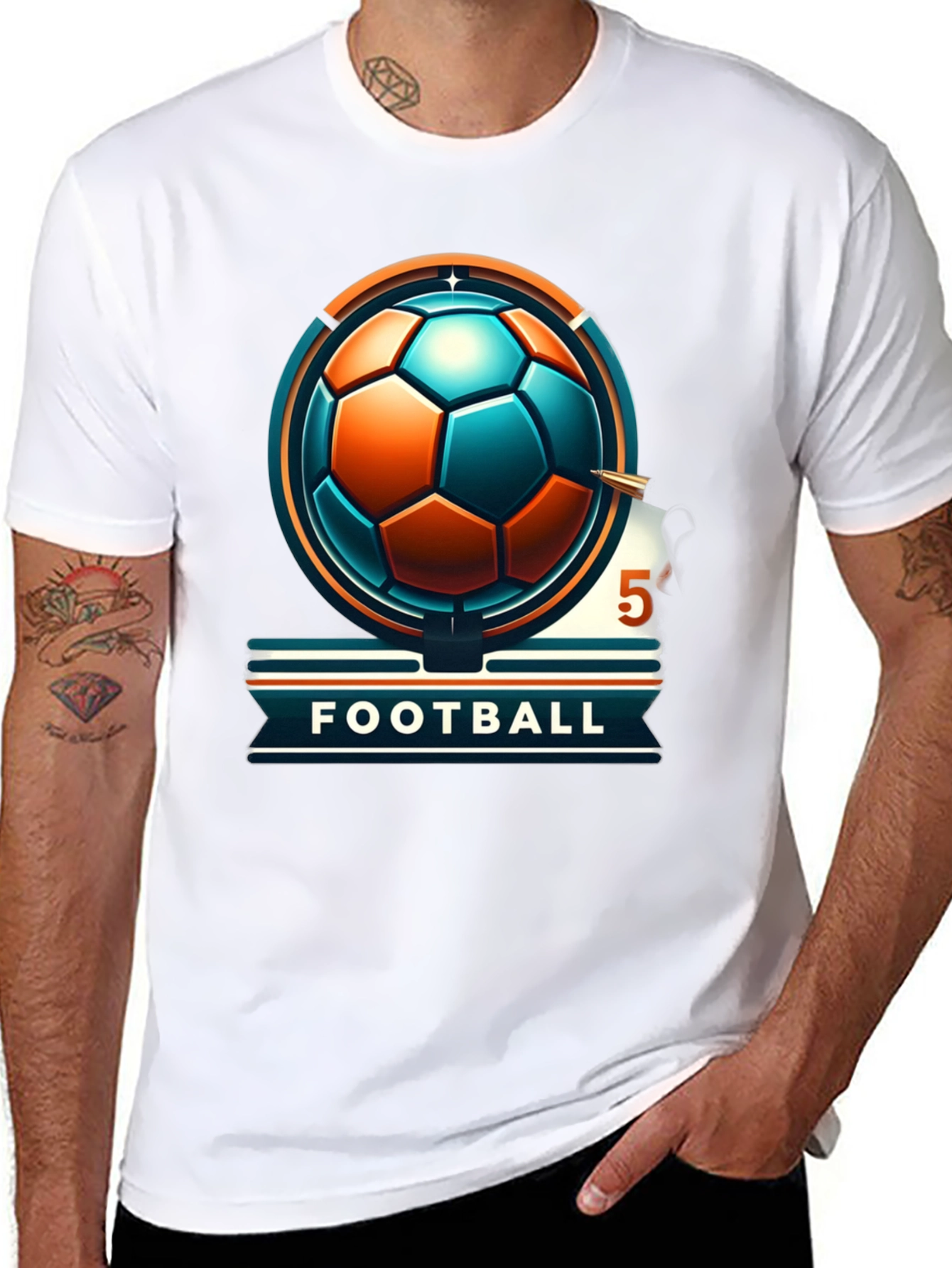 Black Football Graphic Tee - Stylish & Sporty Design view 8