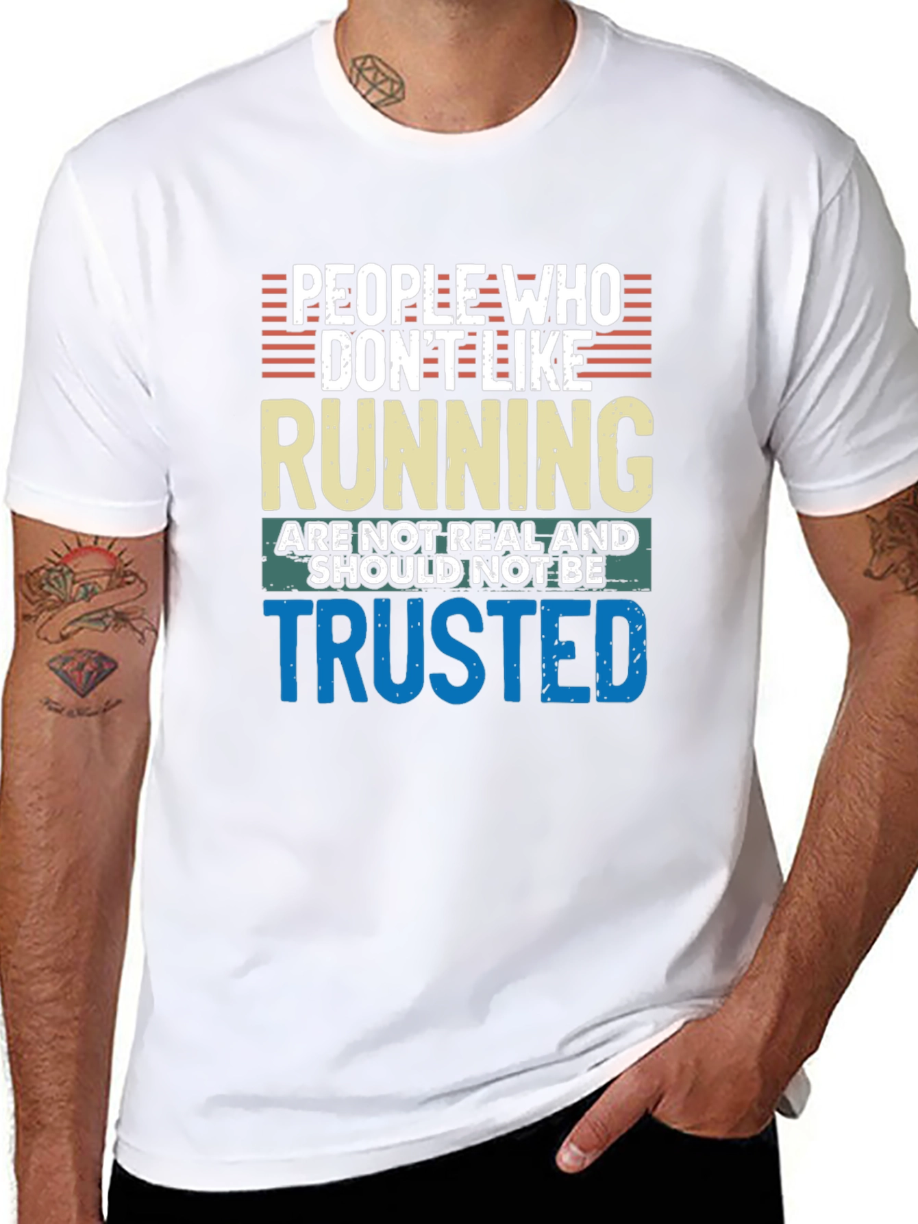 Black Funny Running T-Shirt - People Who Don't Like Running view 8