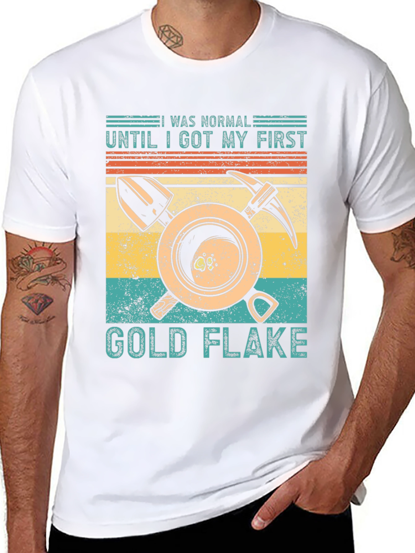 Black Gold Flake Prospecting T-Shirt view 8