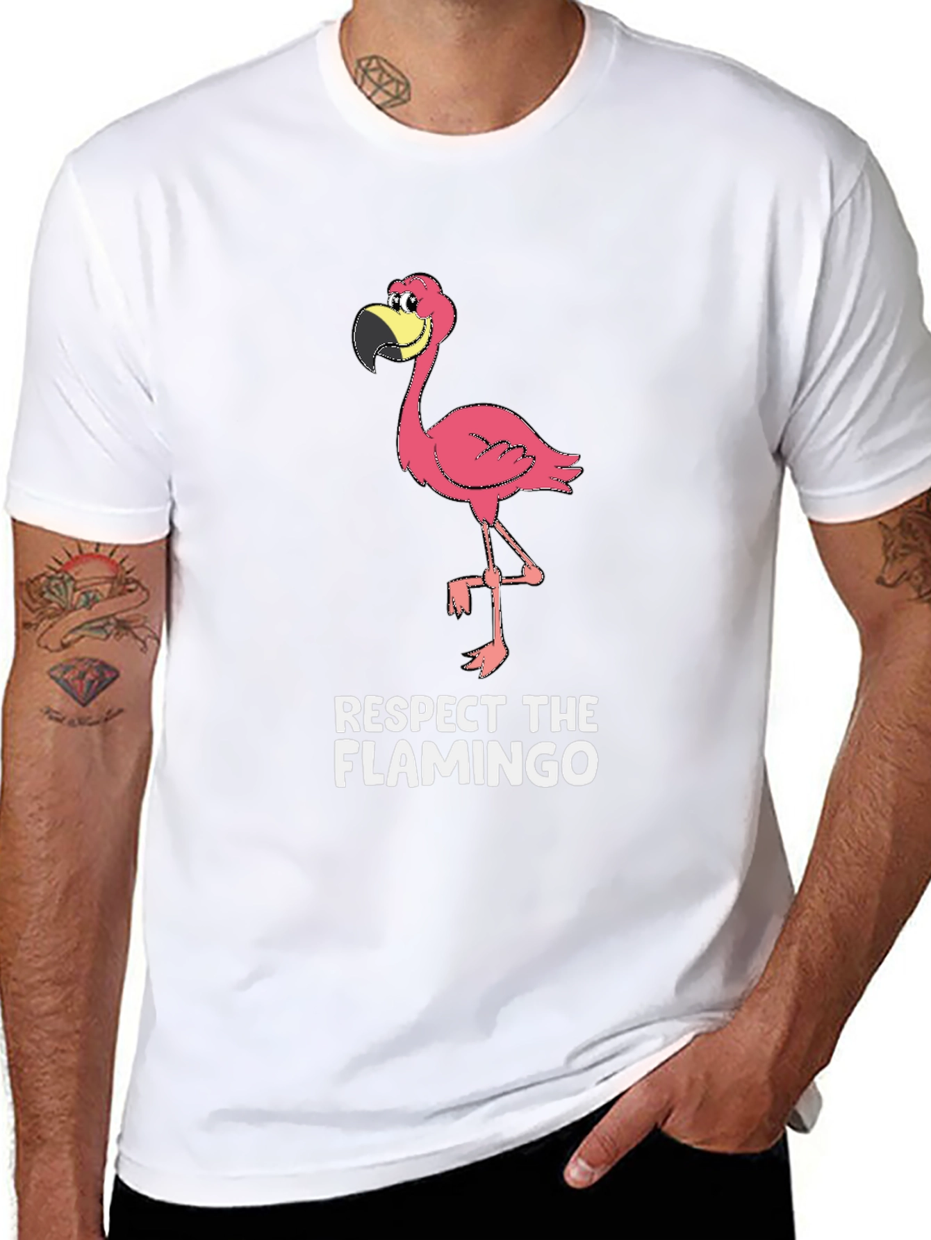 Black Respect The Flamingo Graphic T-Shirt view 8