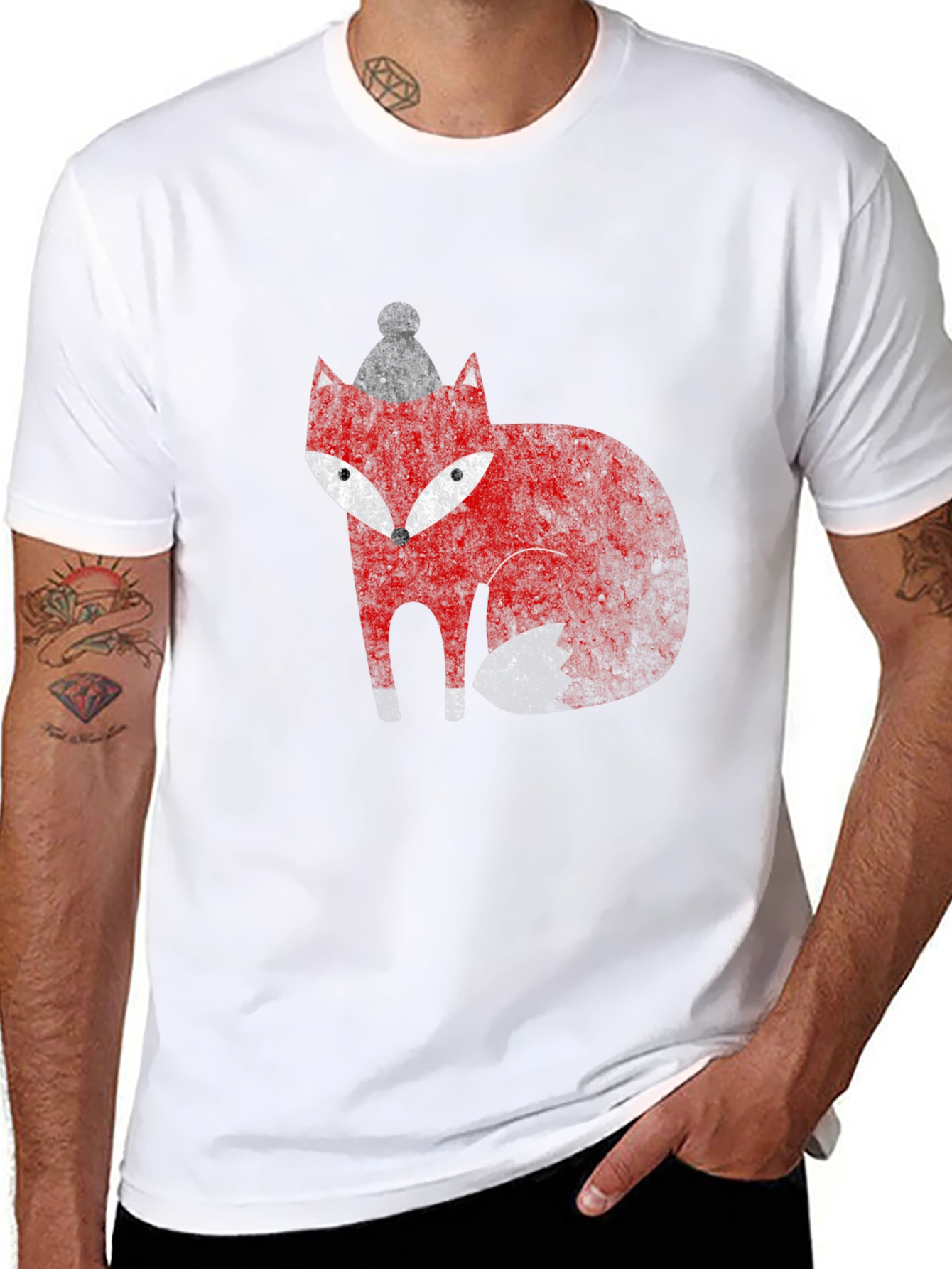 Black Fox Graphic Tee - Stylish Crew Neck T-Shirt view 8