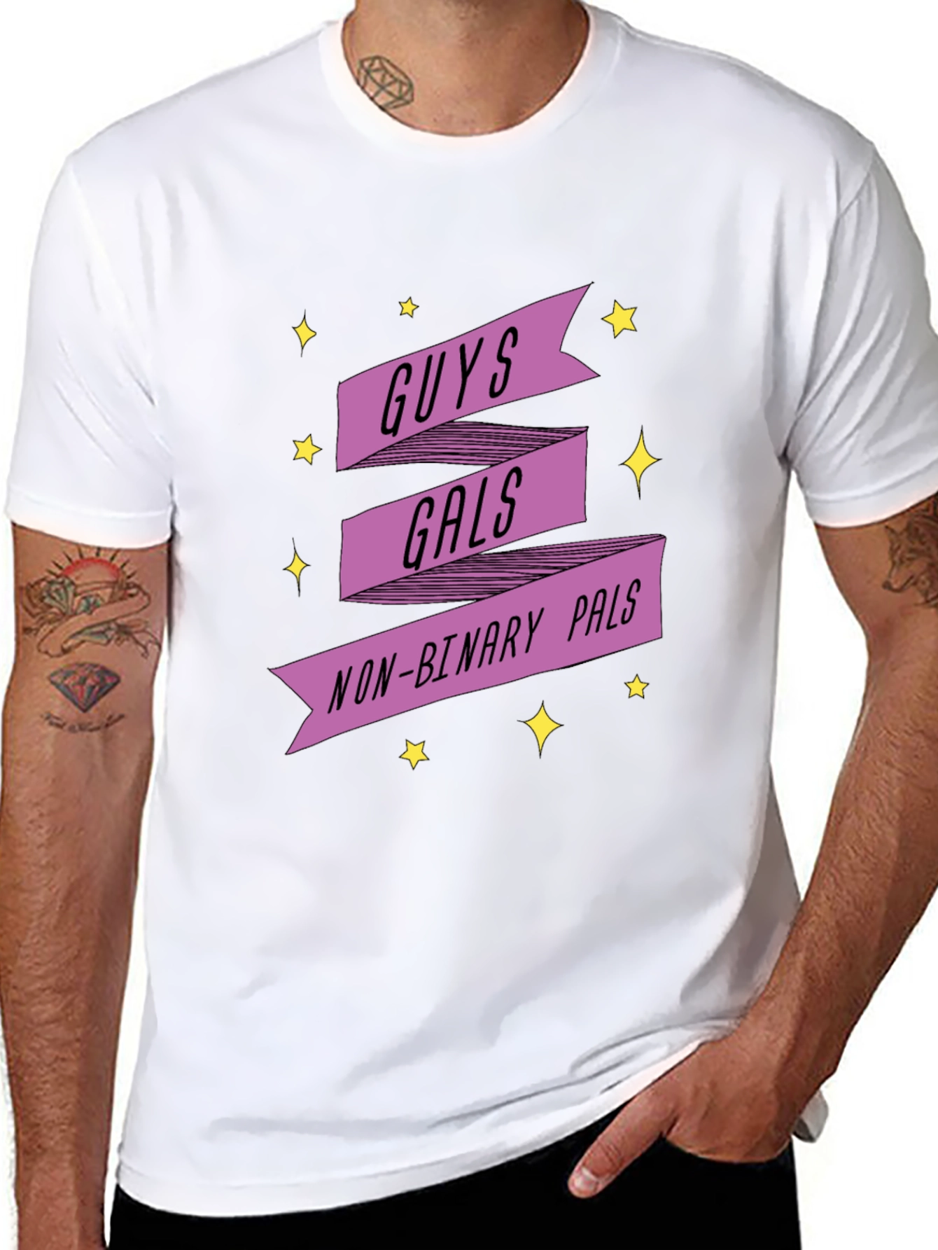 Black Guys Gals Non-Binary Pals Graphic Tee view 8