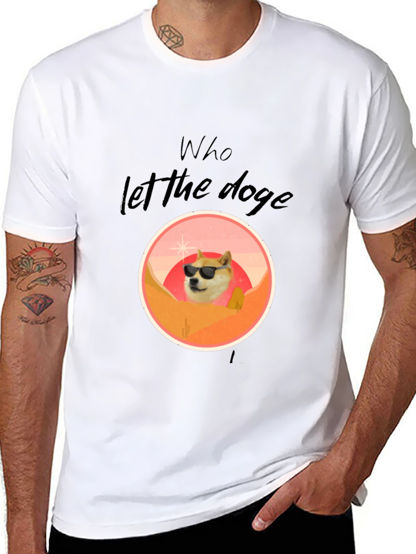 Black Who Let The Doge Out T-Shirt view 8