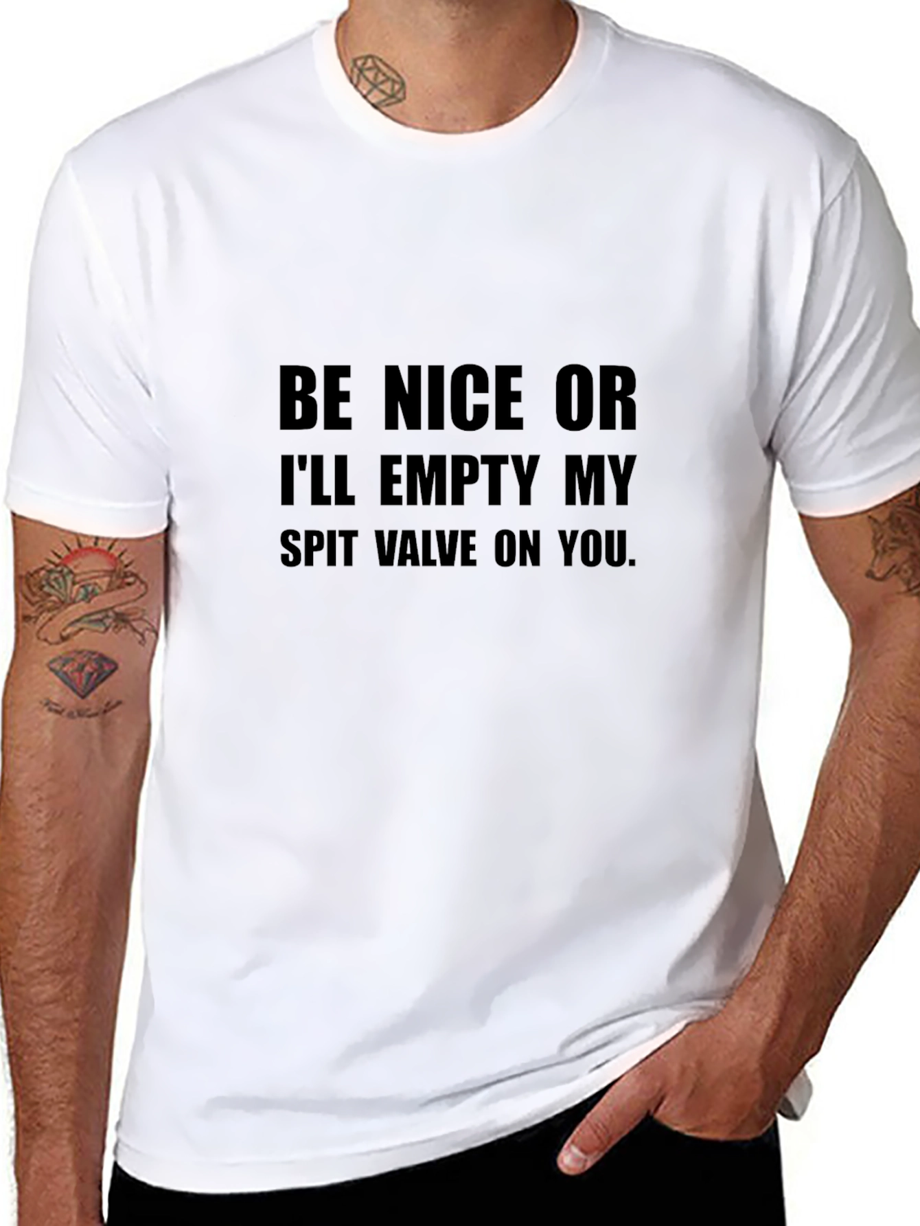 Black Be Nice Graphic T-Shirt - Funny Sarcastic Tee view 8