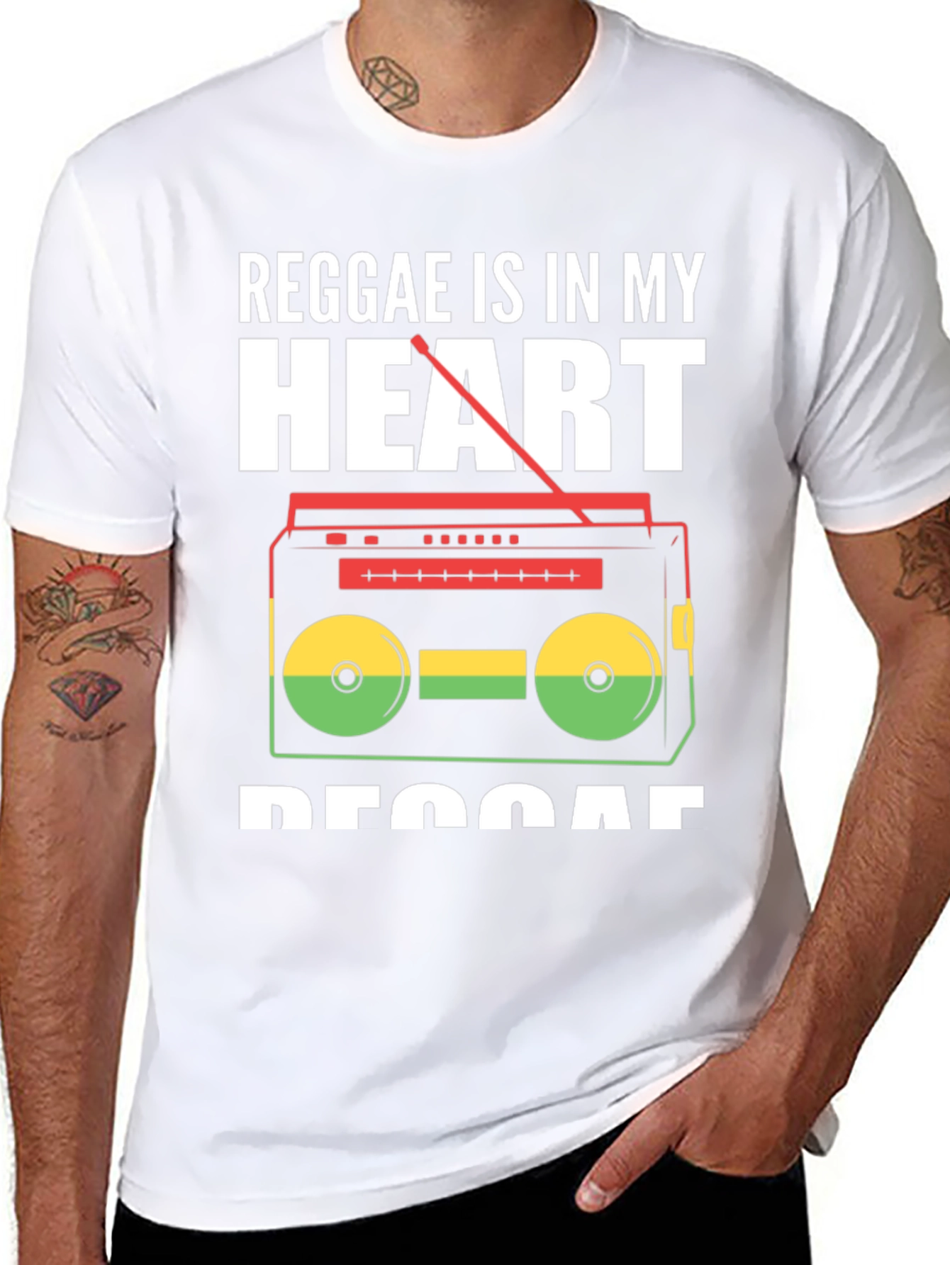Black Reggae Is In My Heart Music T-Shirt view 8