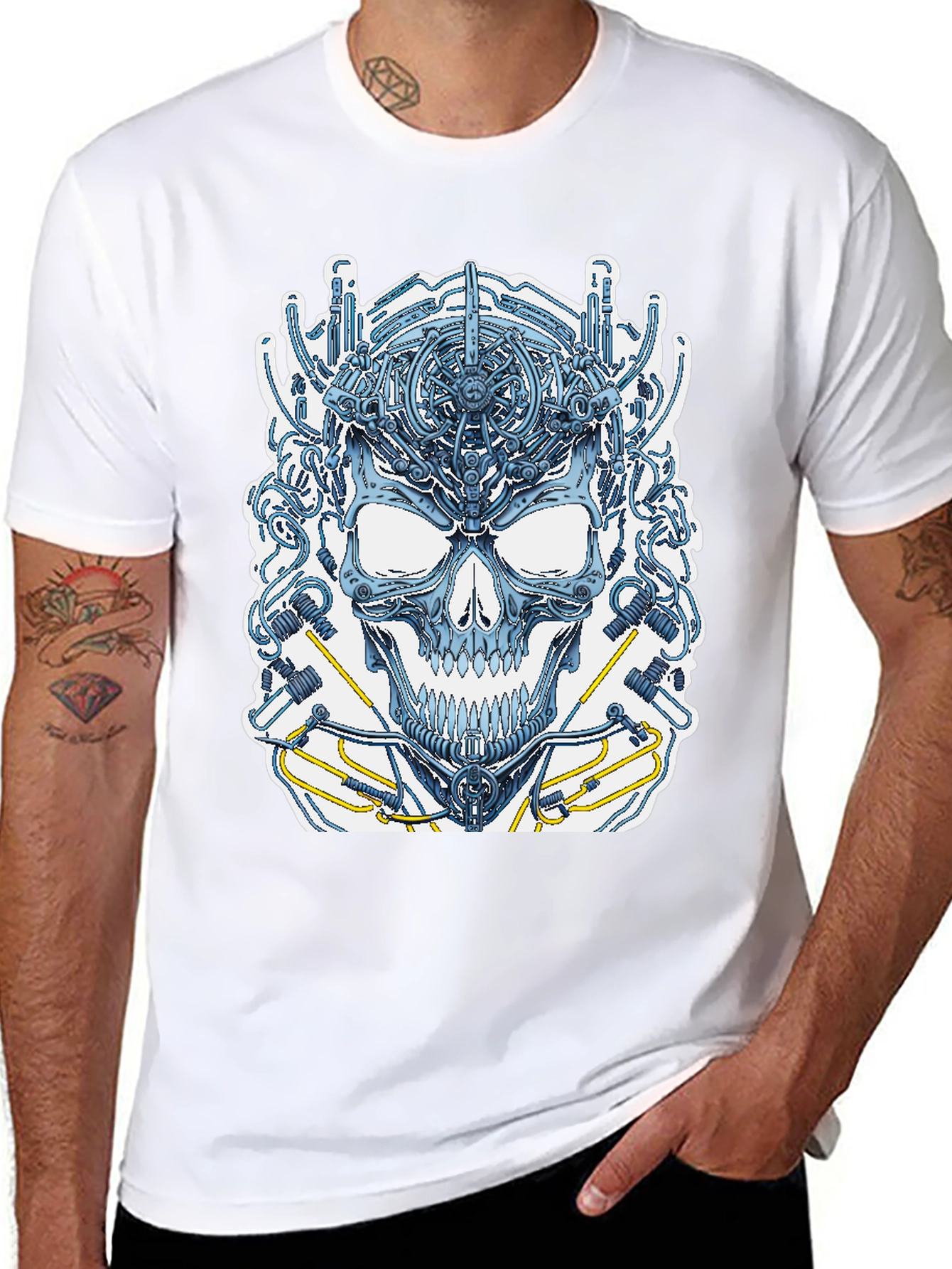 Black Cyber Skull T-Shirt view 8