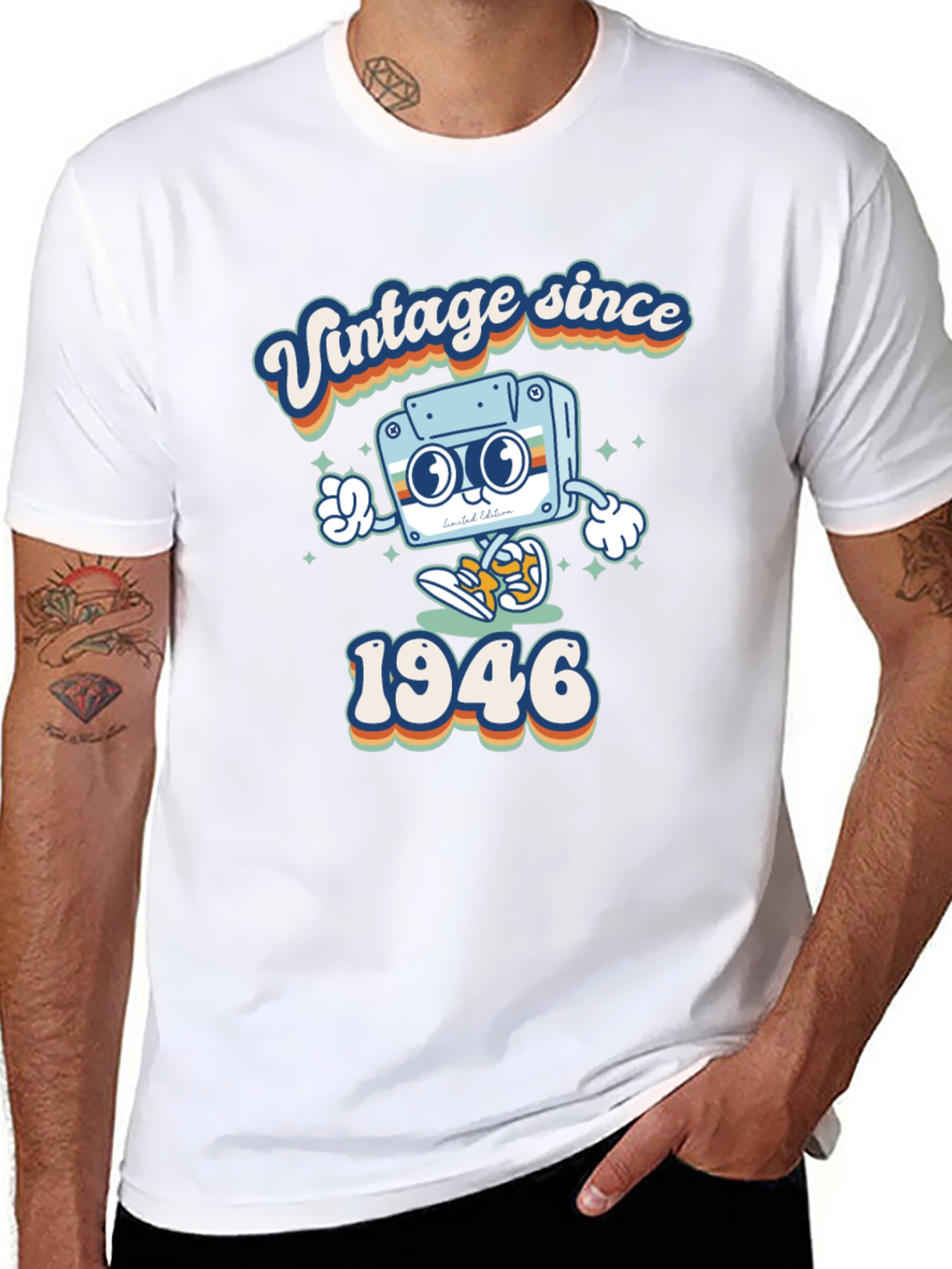 Black Vintage Since 1946 Graphic T-Shirt view 8