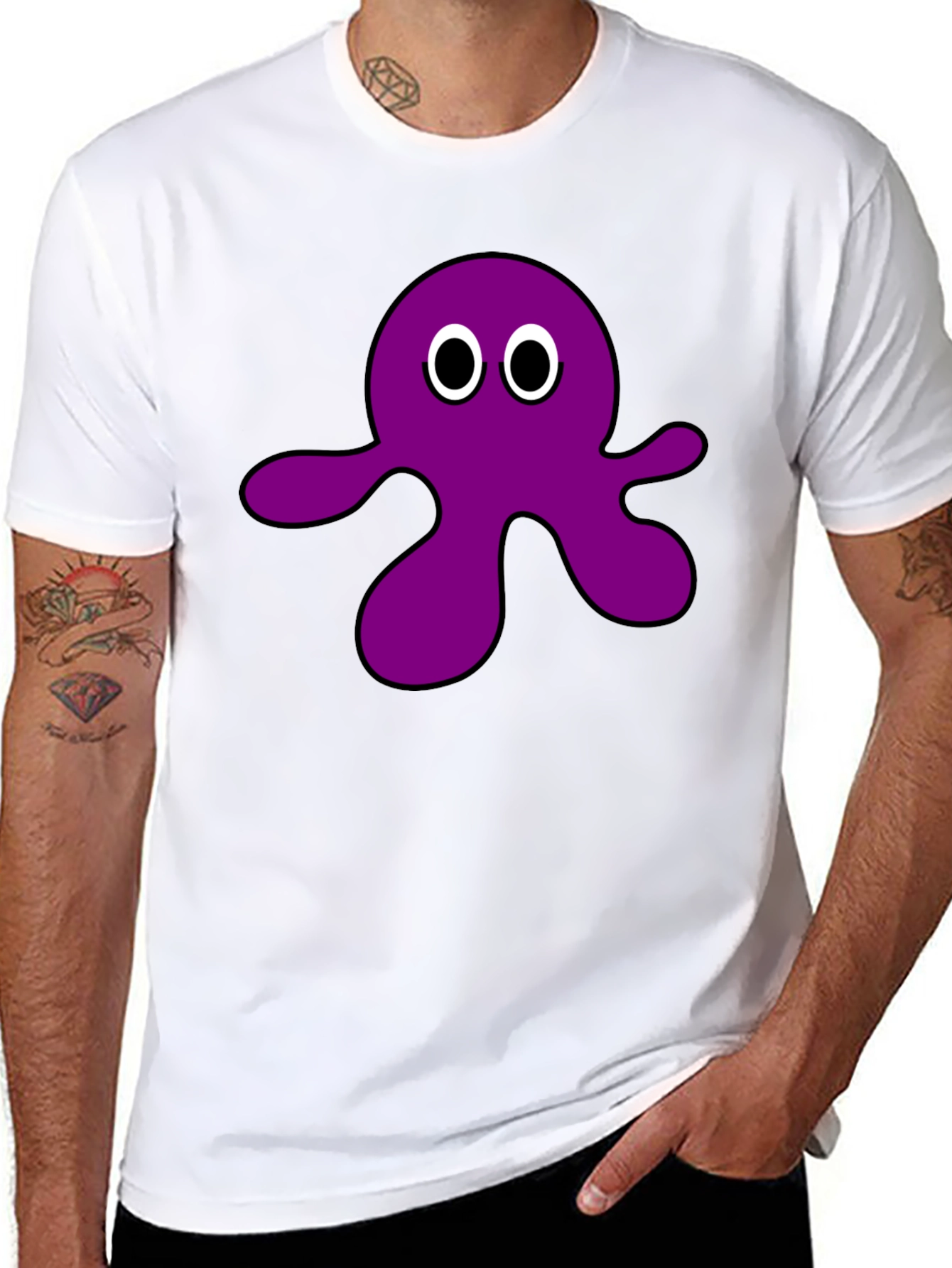 Black Purple Octopus Graphic Tee - Casual Comfort view 8