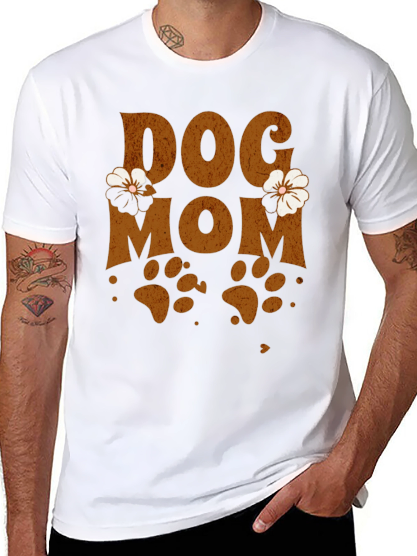 Black Dog Mom Floral Graphic Tee view 8