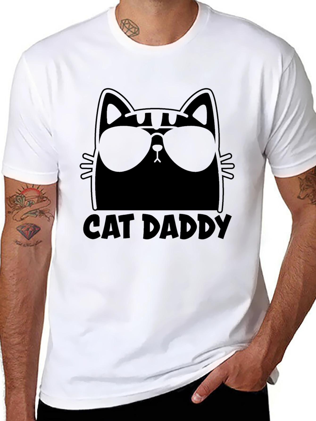 Black Cool Cat Daddy Graphic Tee view 8